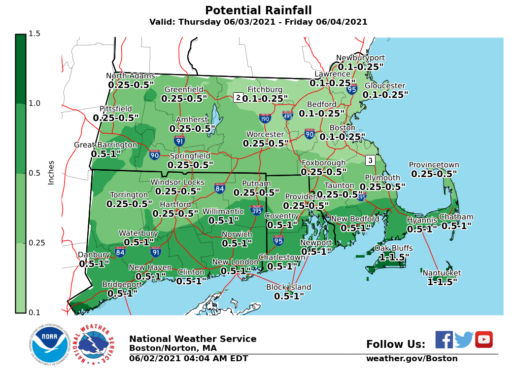 Some showers are likely before the weekend, but heavy amounts of rain are not expected.