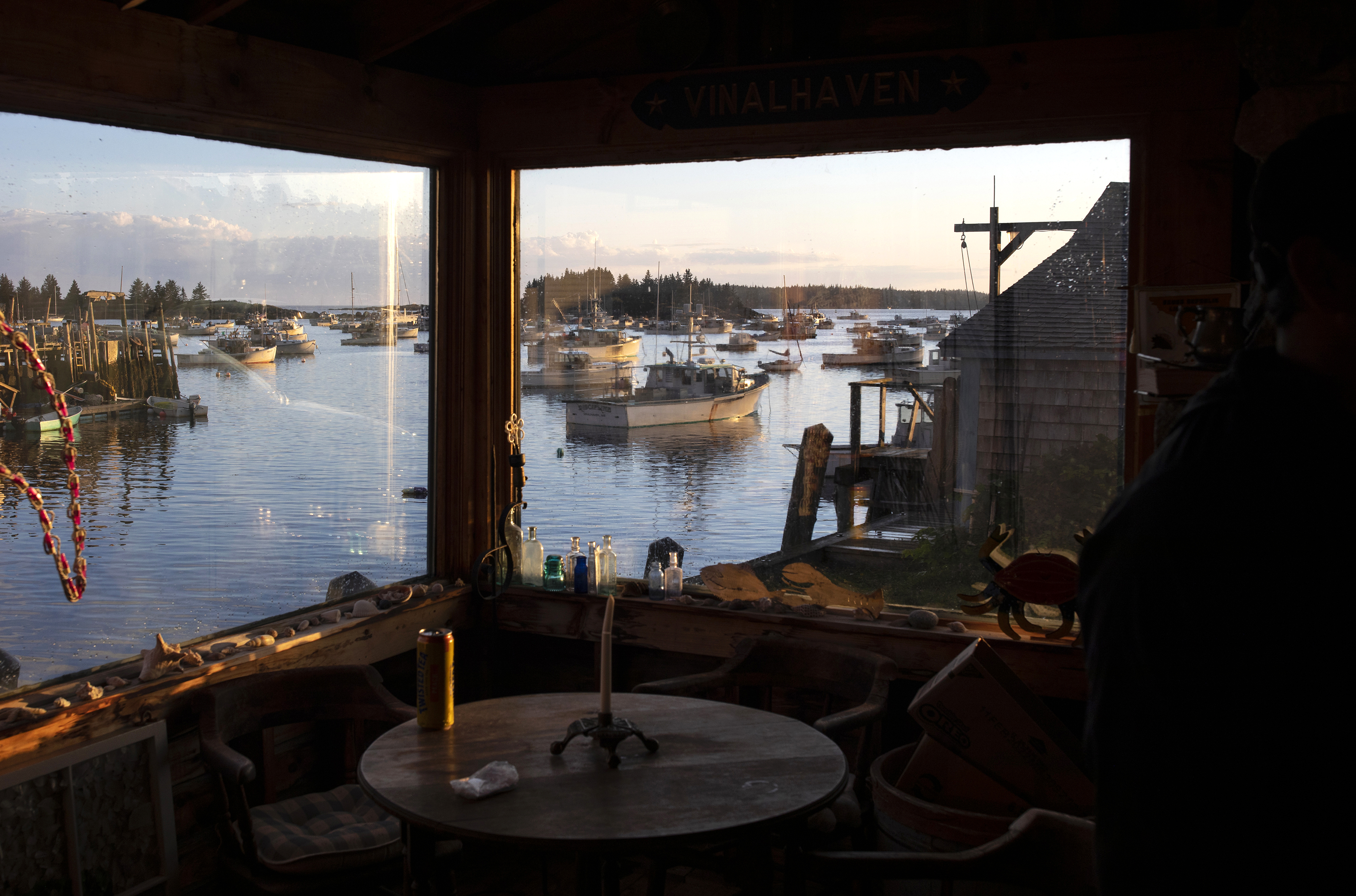 A slice of Carvers Harbor, as seen from inside a building where the local Lions Club holds its meetings. 