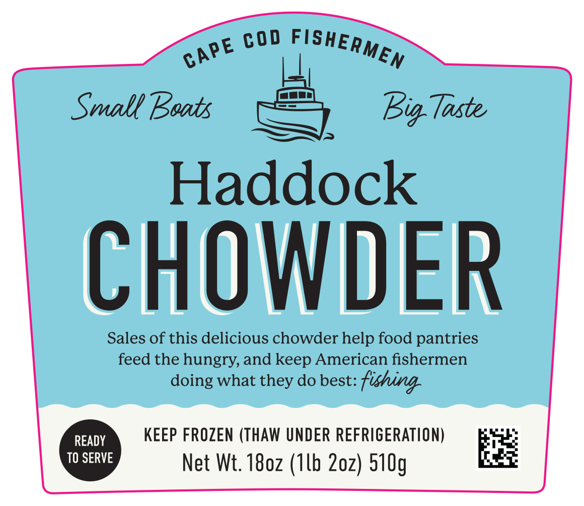 The chowder's label.
