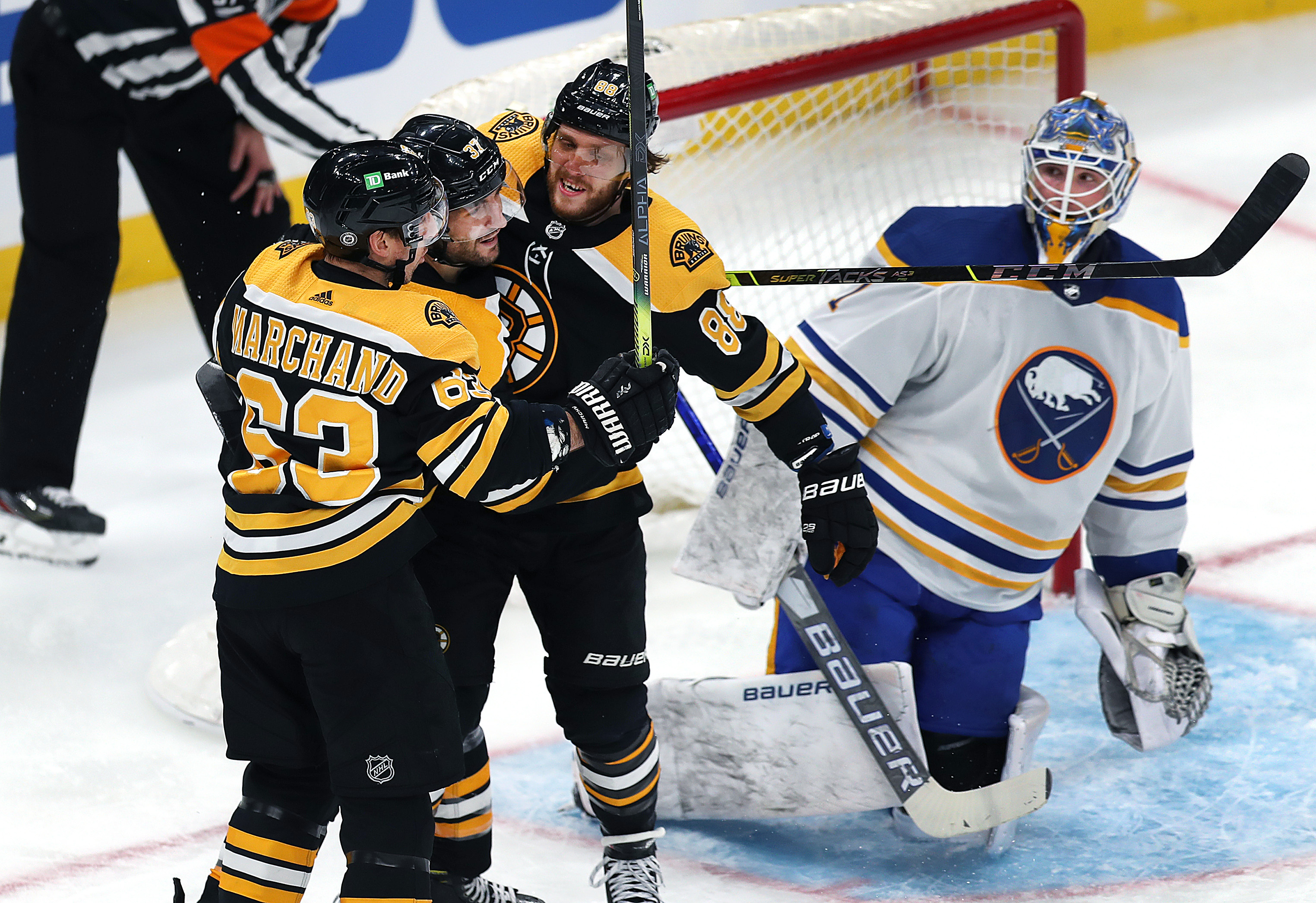 Boston's top line of Brad Marchand, Patrice Bergeron, and David Pastrnak combined for just one goal on Saturday, by Bergeron to make it 3-1 early in the second period.