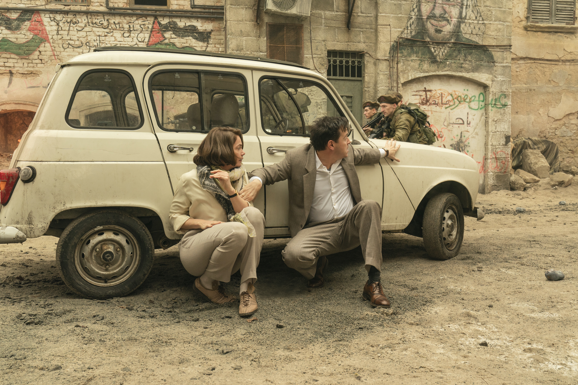 Ruth Wilson and Andrew Scott in the HBO movie "Oslo."