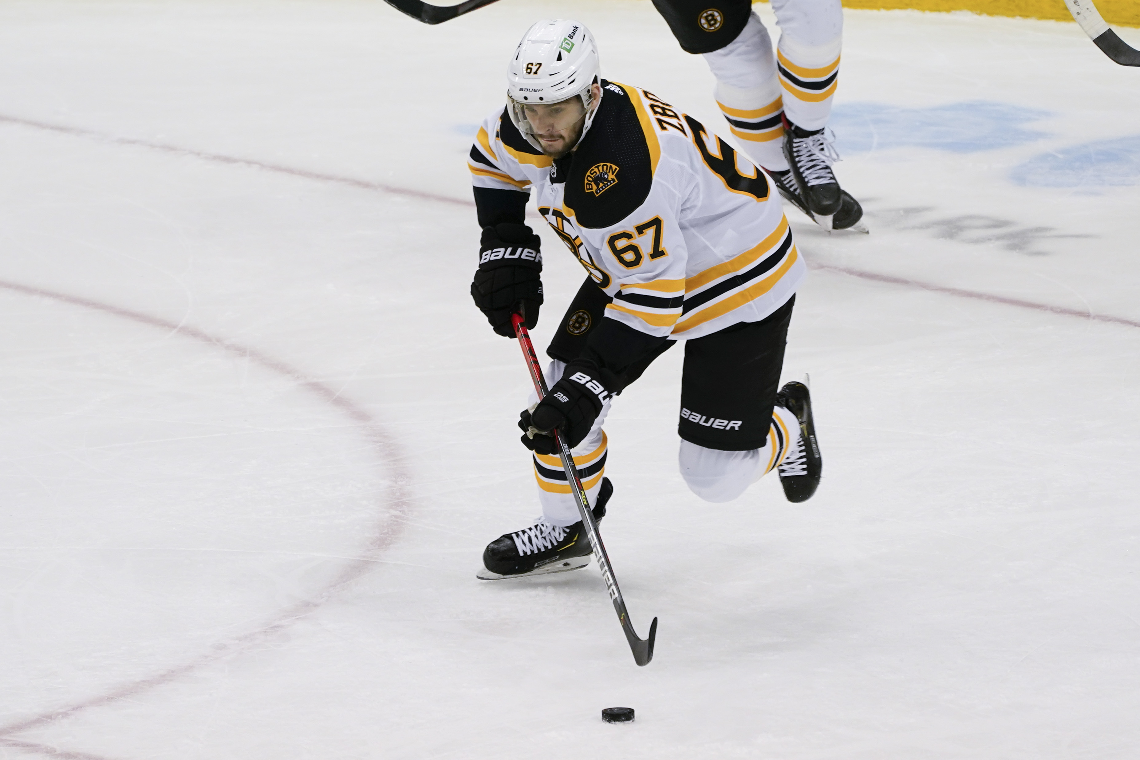 Jakub Zboril looks for open ice during a game earlier this month.