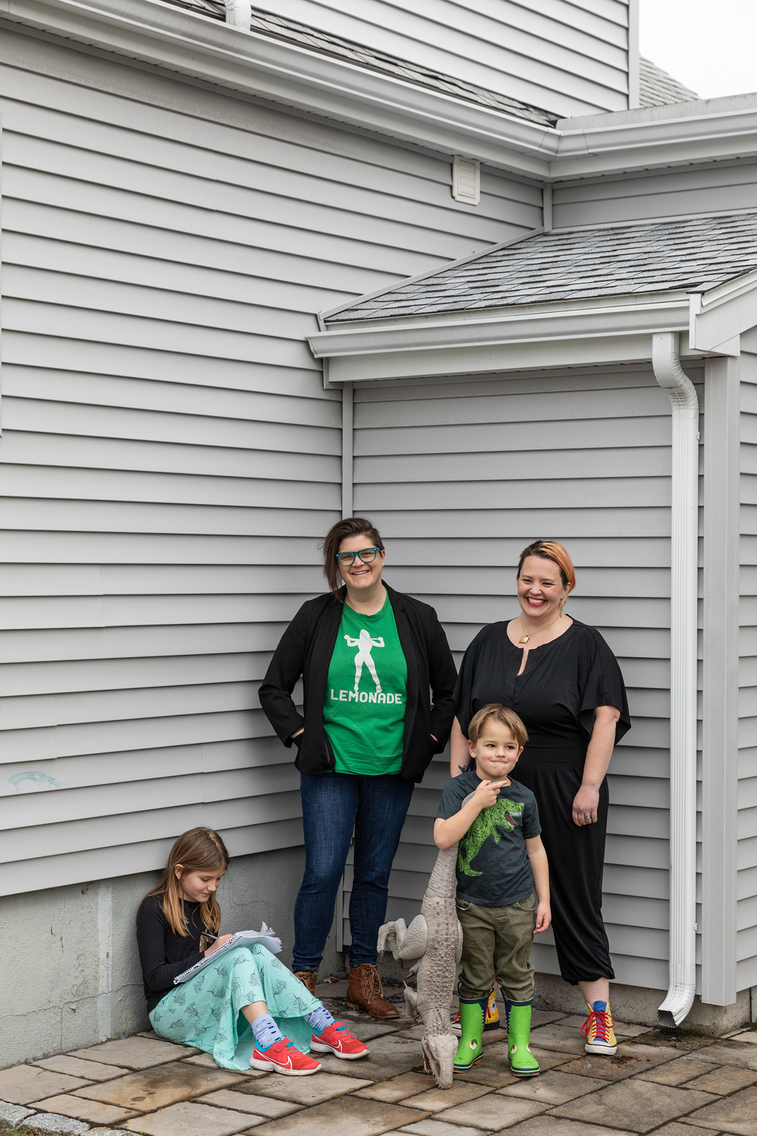 Ariel Brown and her wife Anne Moore with their children Isadora “Izzy” Brownmoore, 9, and Thaddeus “Teddy” Brownmoore, 4.