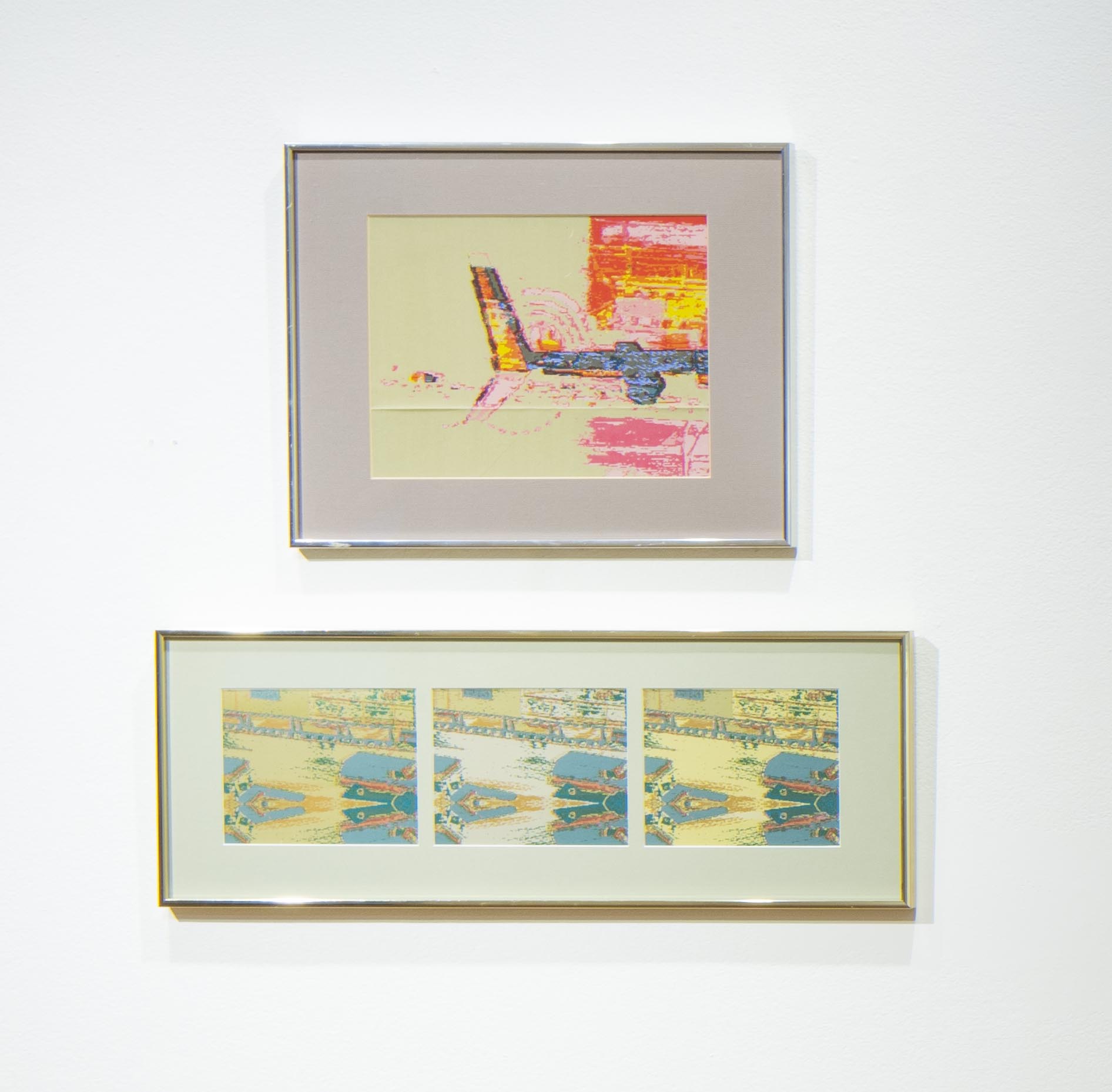 Janice Lourie's "Copter Tail" (top) and "Out My Window," created in 1988-89.