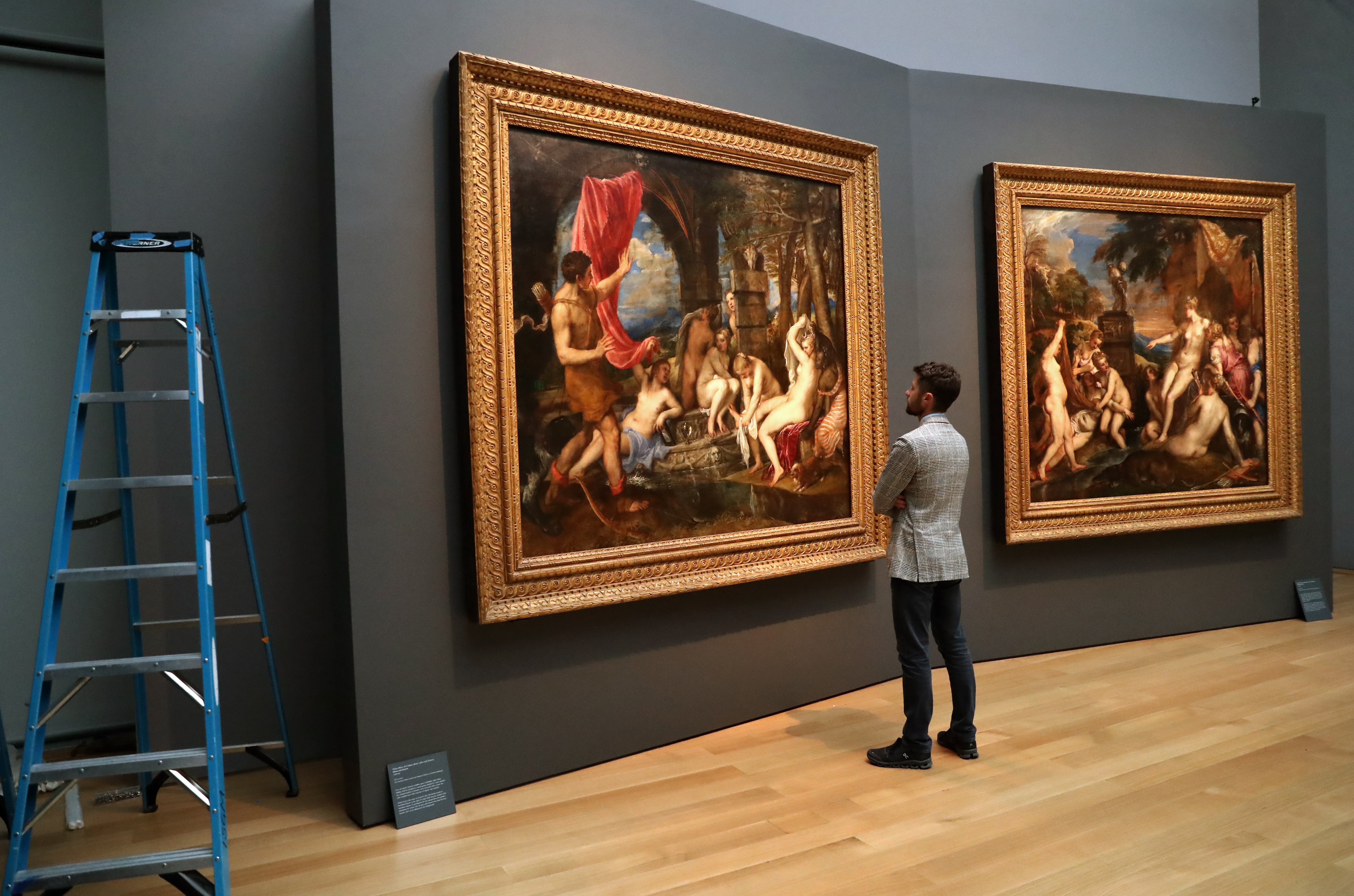 Nathaniel Silver, the Gardner's curator of the collection, preparing earlier this month to open "Titian: Women, Myth, and Power."