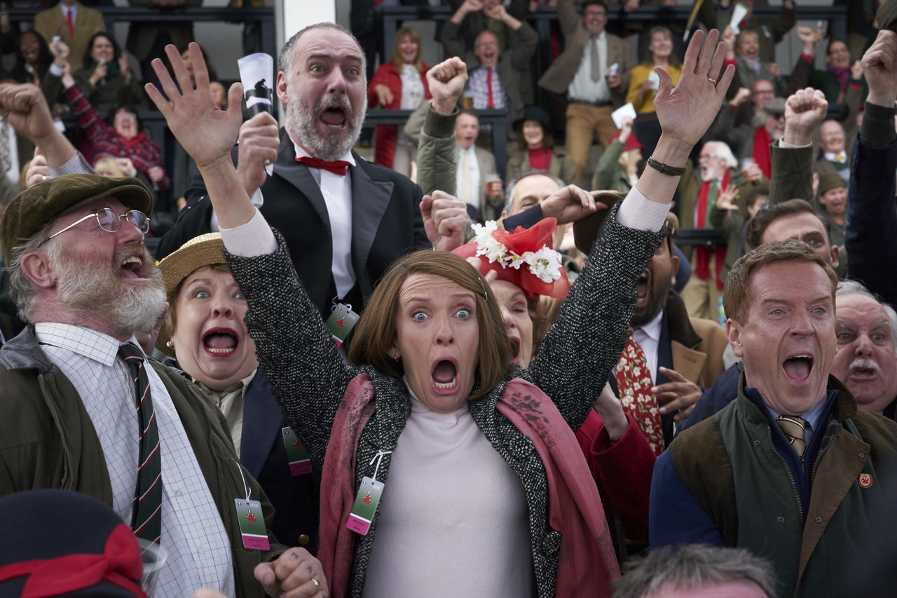 Owen Teale, Toni Collette, and Damian Lewis in "Dream Horse."