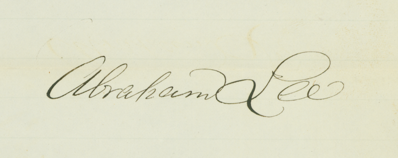 Abraham Lee's signature.
