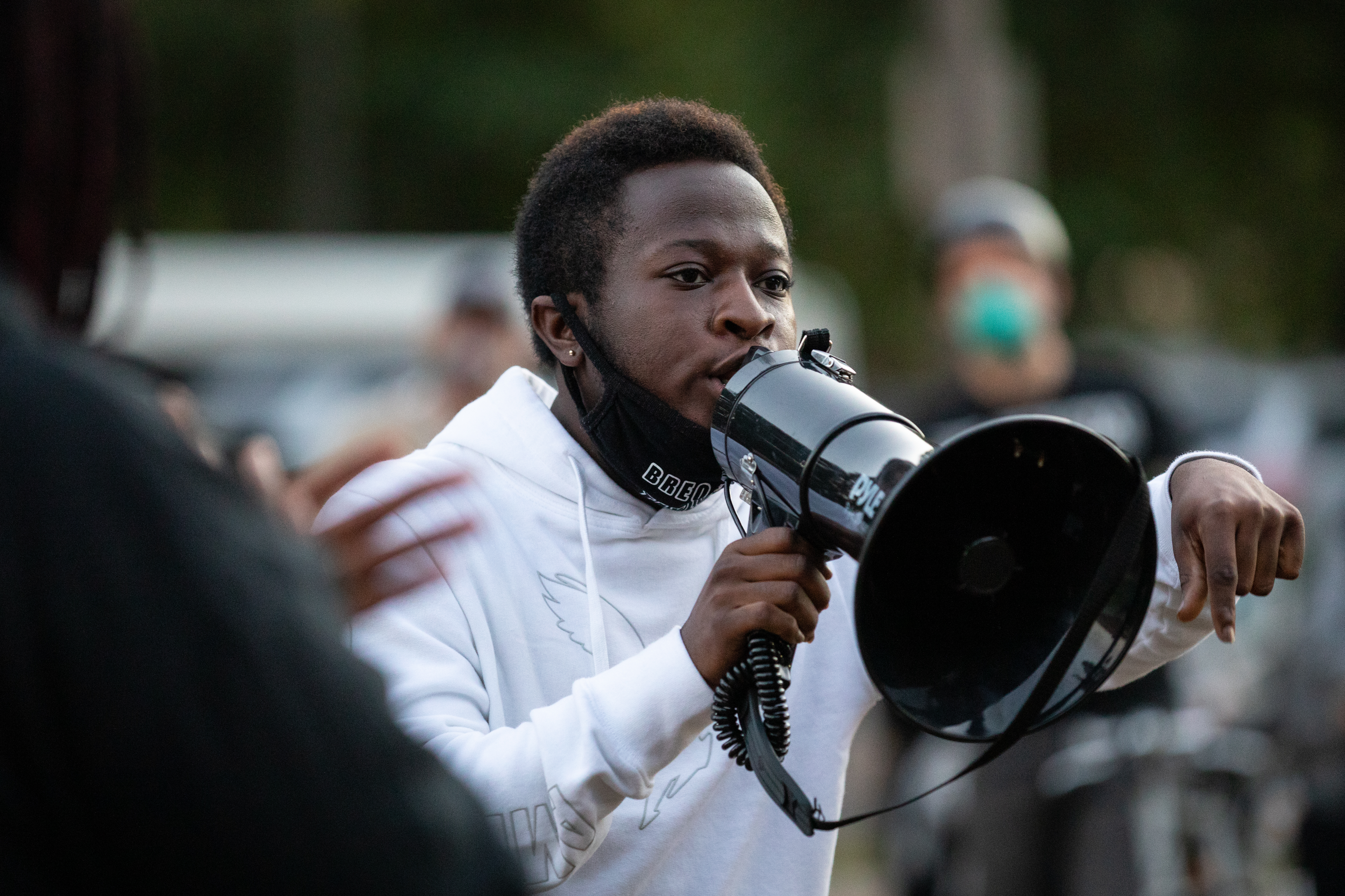 Ashawn Dabney-Small spoke at the rally.