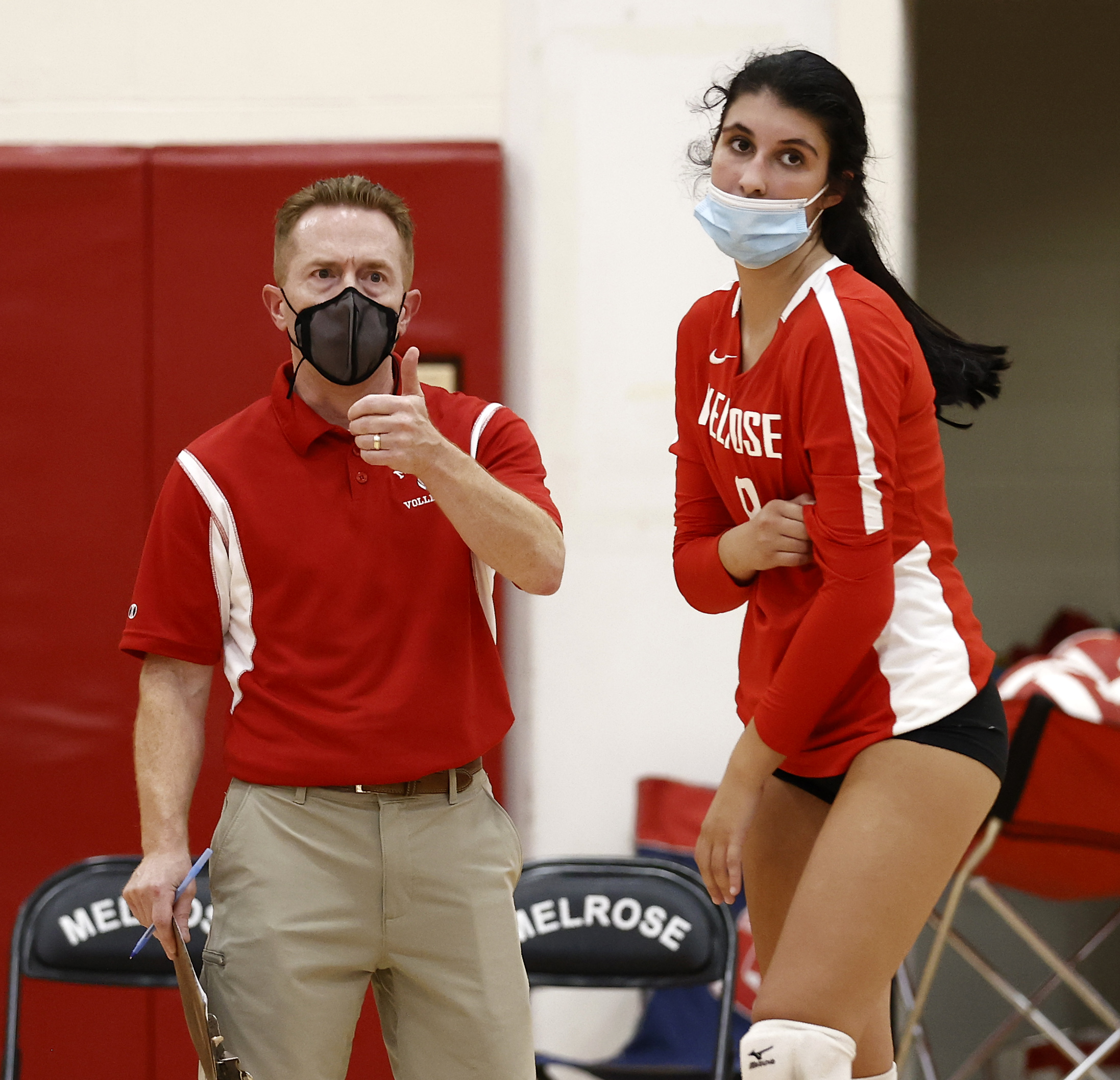 Melrose coach Scott Celli (left) calls Elena Soukos (right) "as complete of a player as we’ve ever had at Melrose."