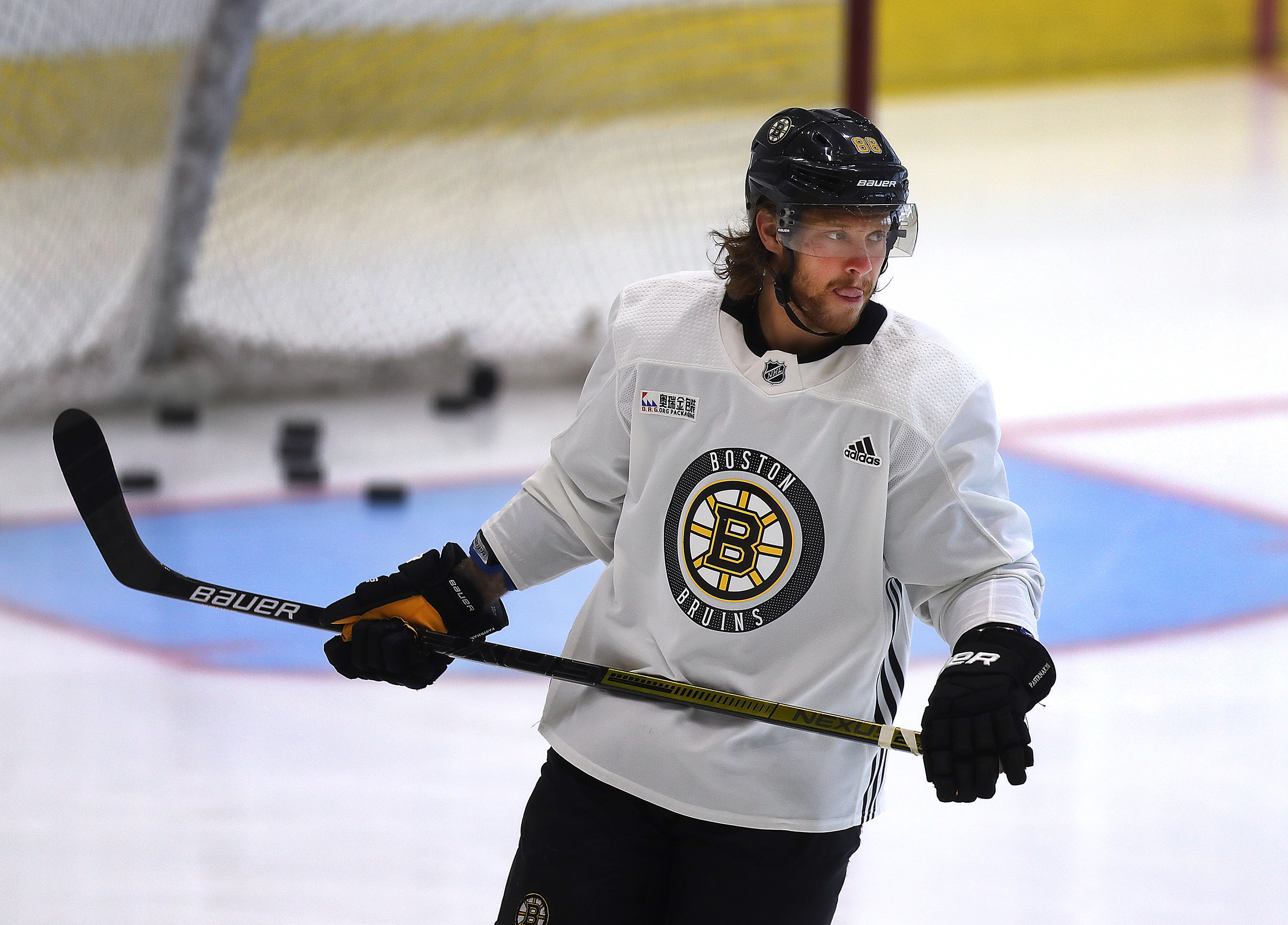 David Pastrnak Boston Bruins Signed Autograph Bruins Adidas Ice