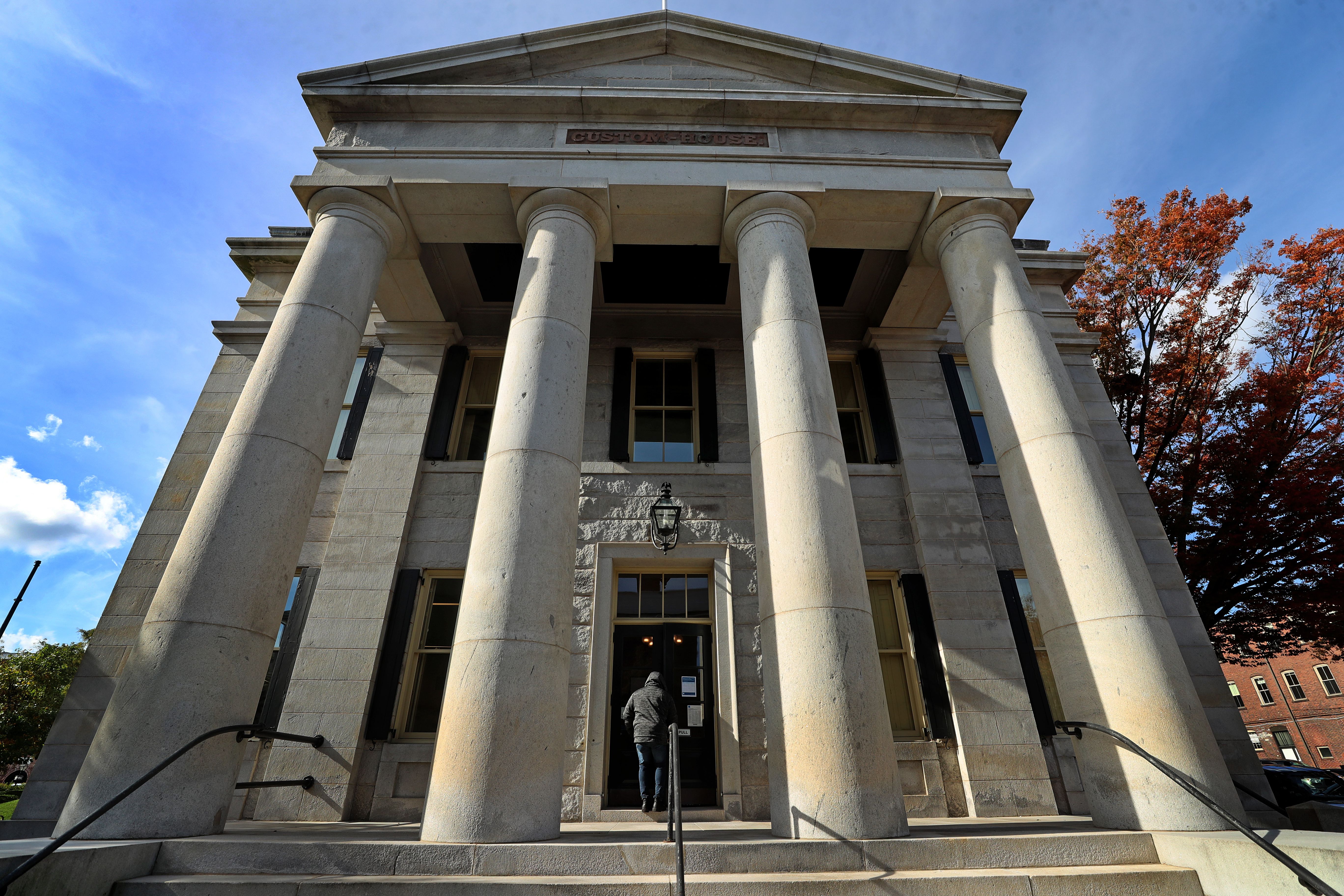 The granite US Custom House in New Bedford, designed by Robert Mills.