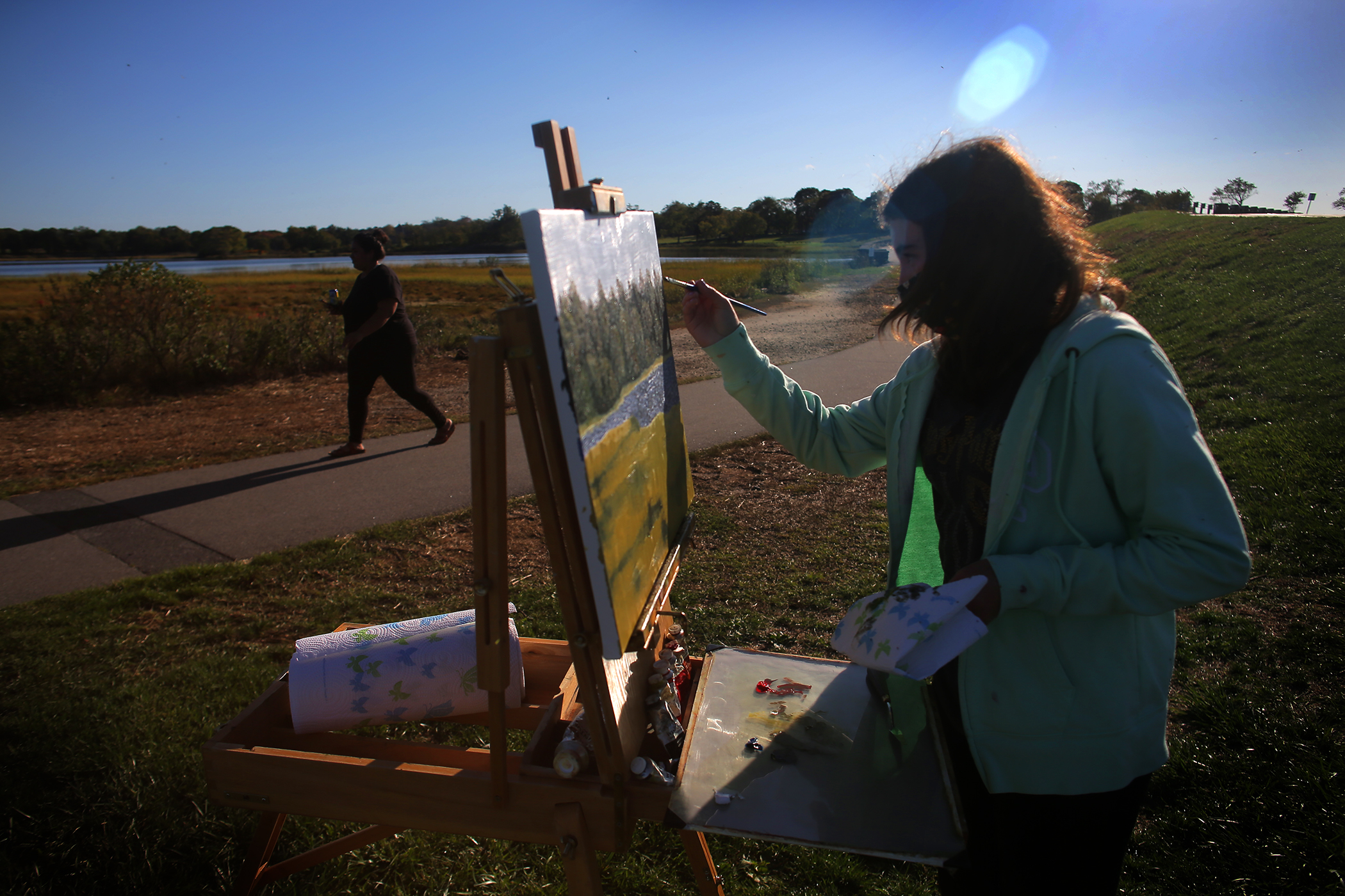 Painter Anna Correia captured the scene at Colt State Park in Bristol, R.I.