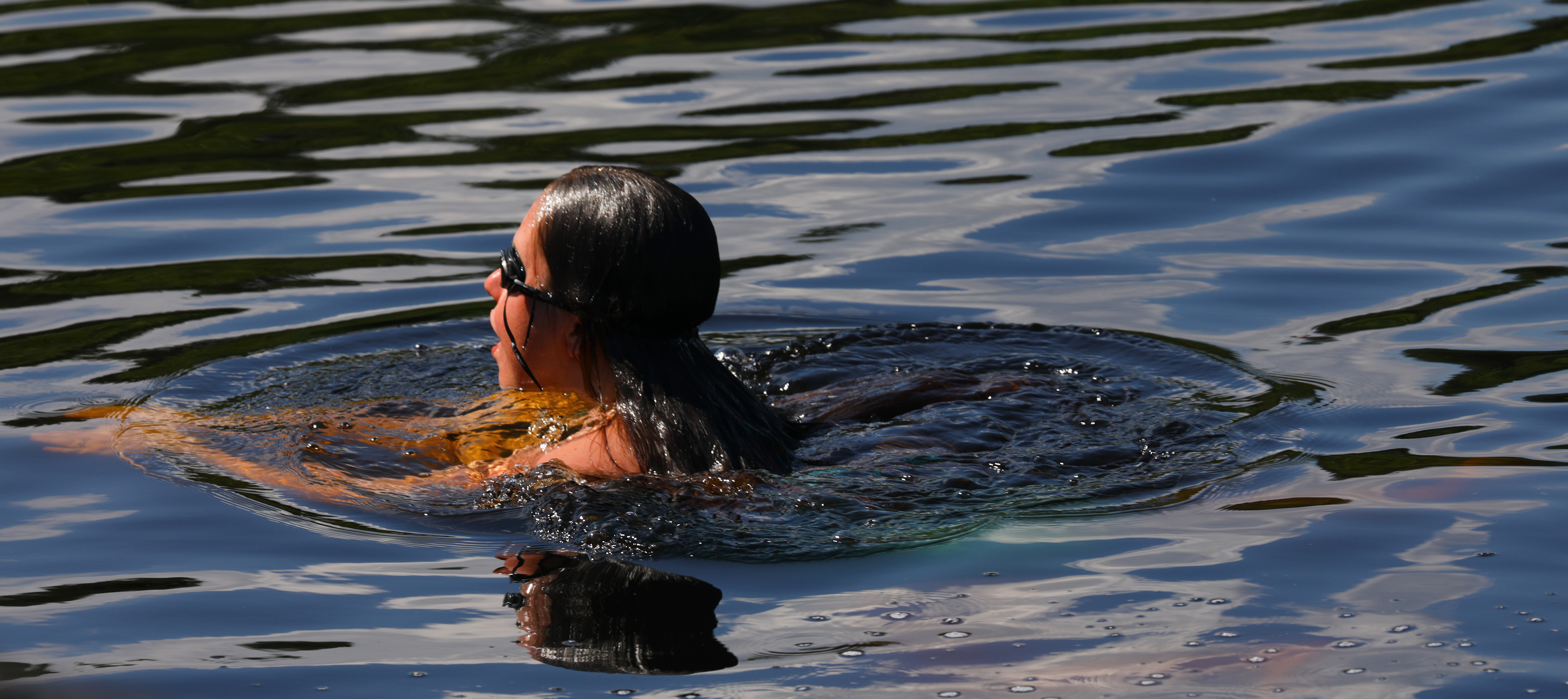 Because swimming is banned at Turtle Pond, there are no lifeguards. “No Swimming” signs are posted around the pond, but visitors continue to go in the water.