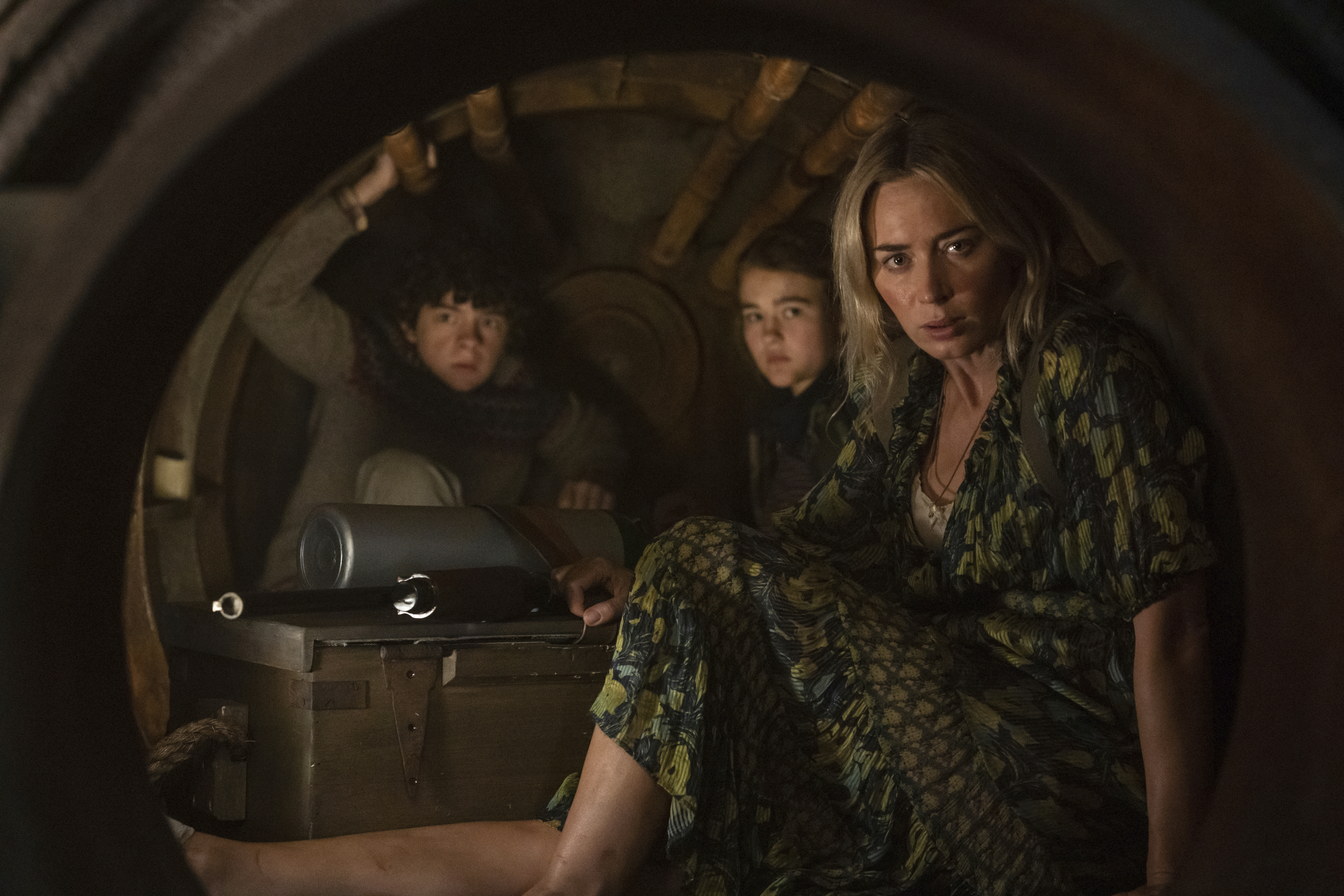 Noah Jupe, Millicent Simmonds, and Emily Blunt in "A Quiet Place Part II."