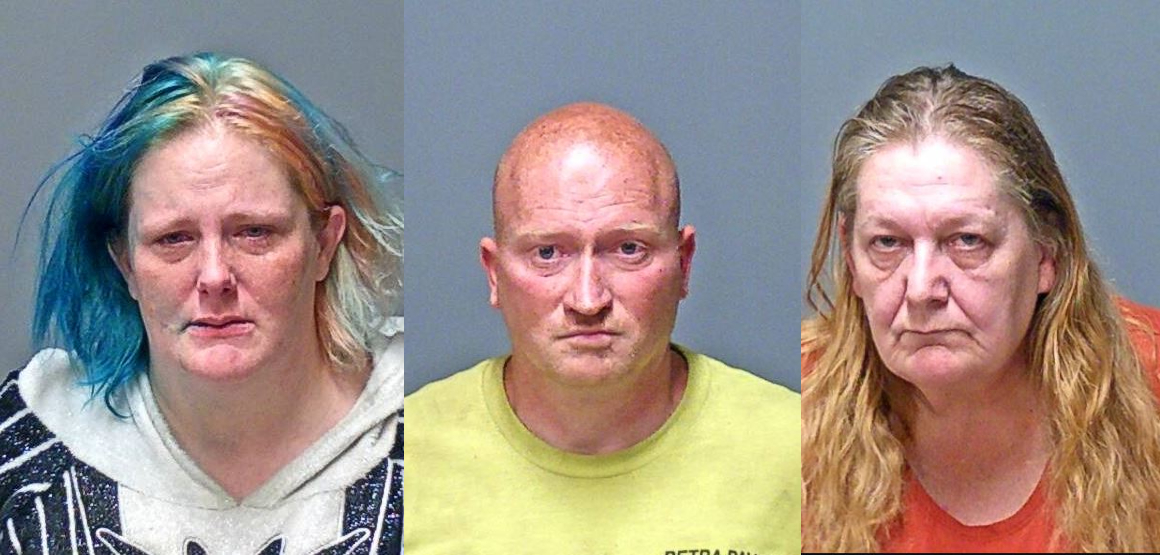 Alicia Washok (left), Eddie King (middle), and Lori Harmon (right) were arrested by Manchester police after five children were found in a dirty, bug-filled apartment, police said Monday.