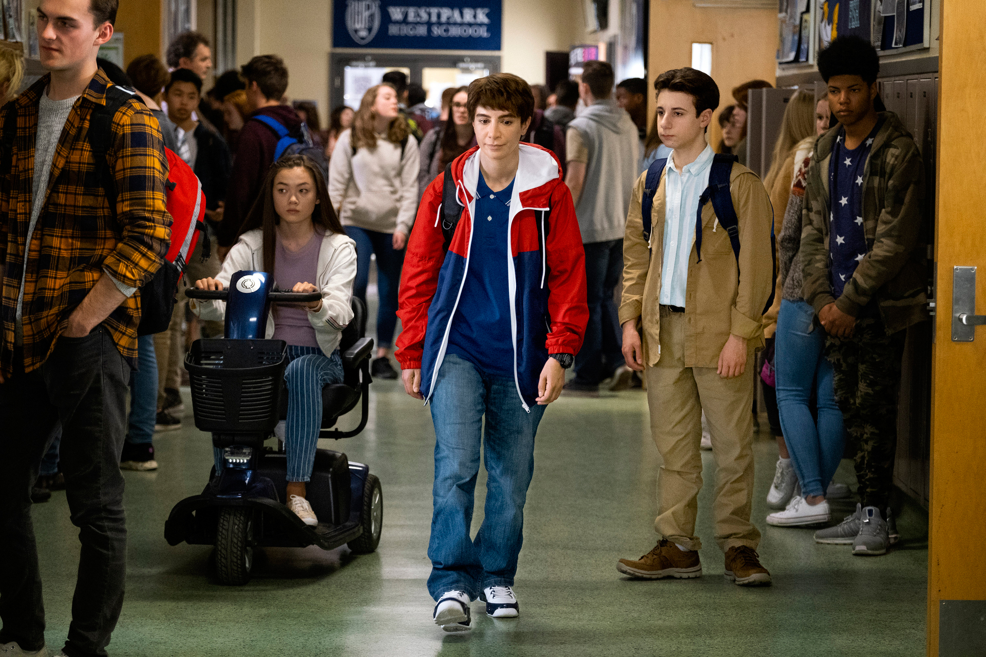 (From left) Alexa Loo, Nasim Pedrad, and Jake Ryan in the TBS series "Chad."