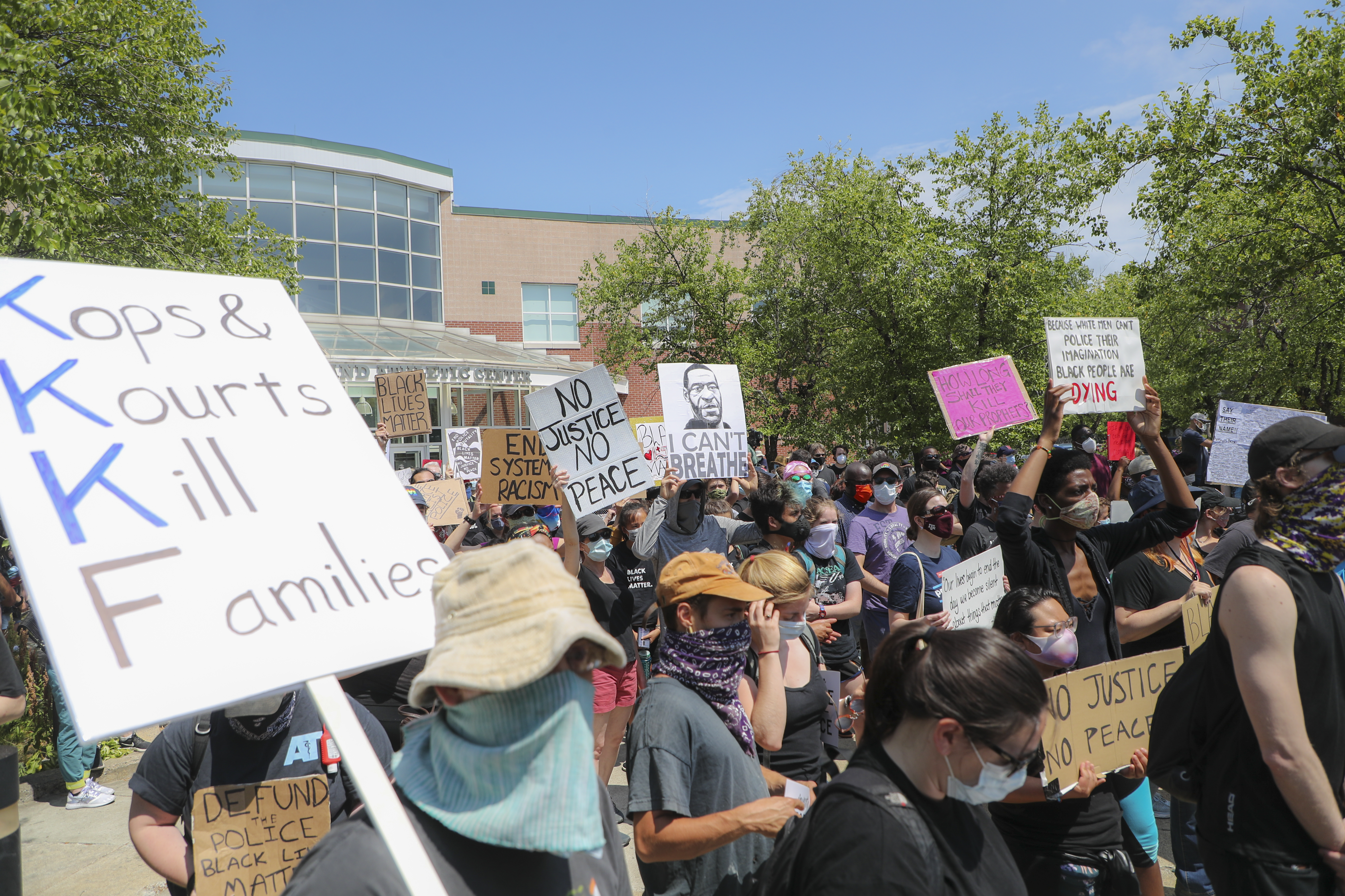 The march started at the Reggie Lewis Center.