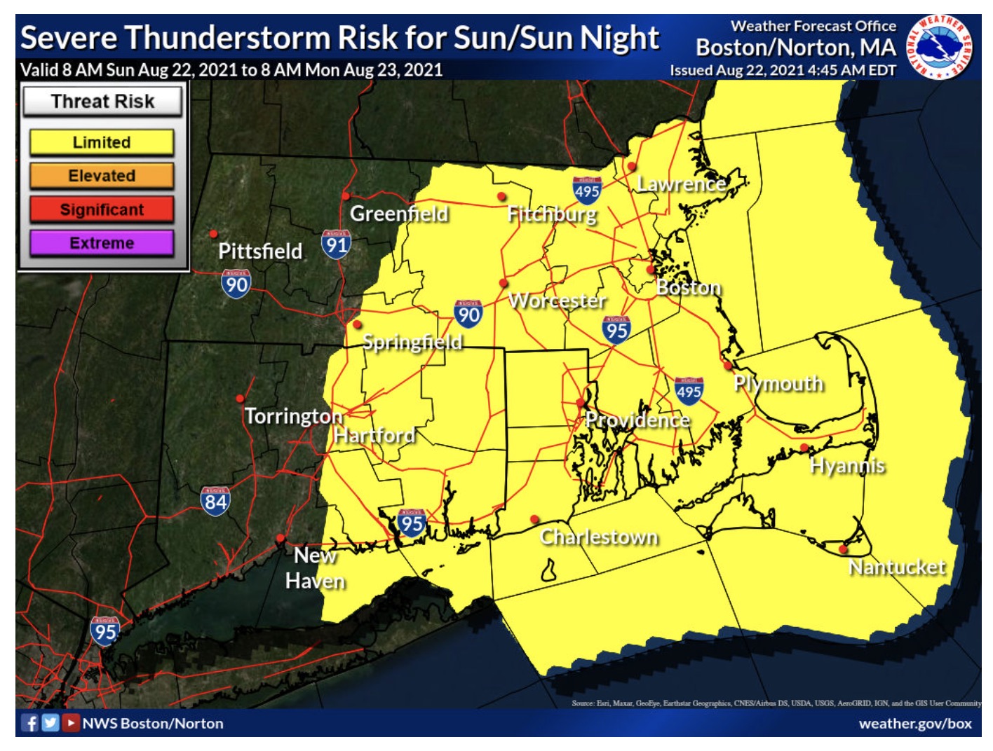 Severe thunderstorm risk for Sunday through Sunday night.