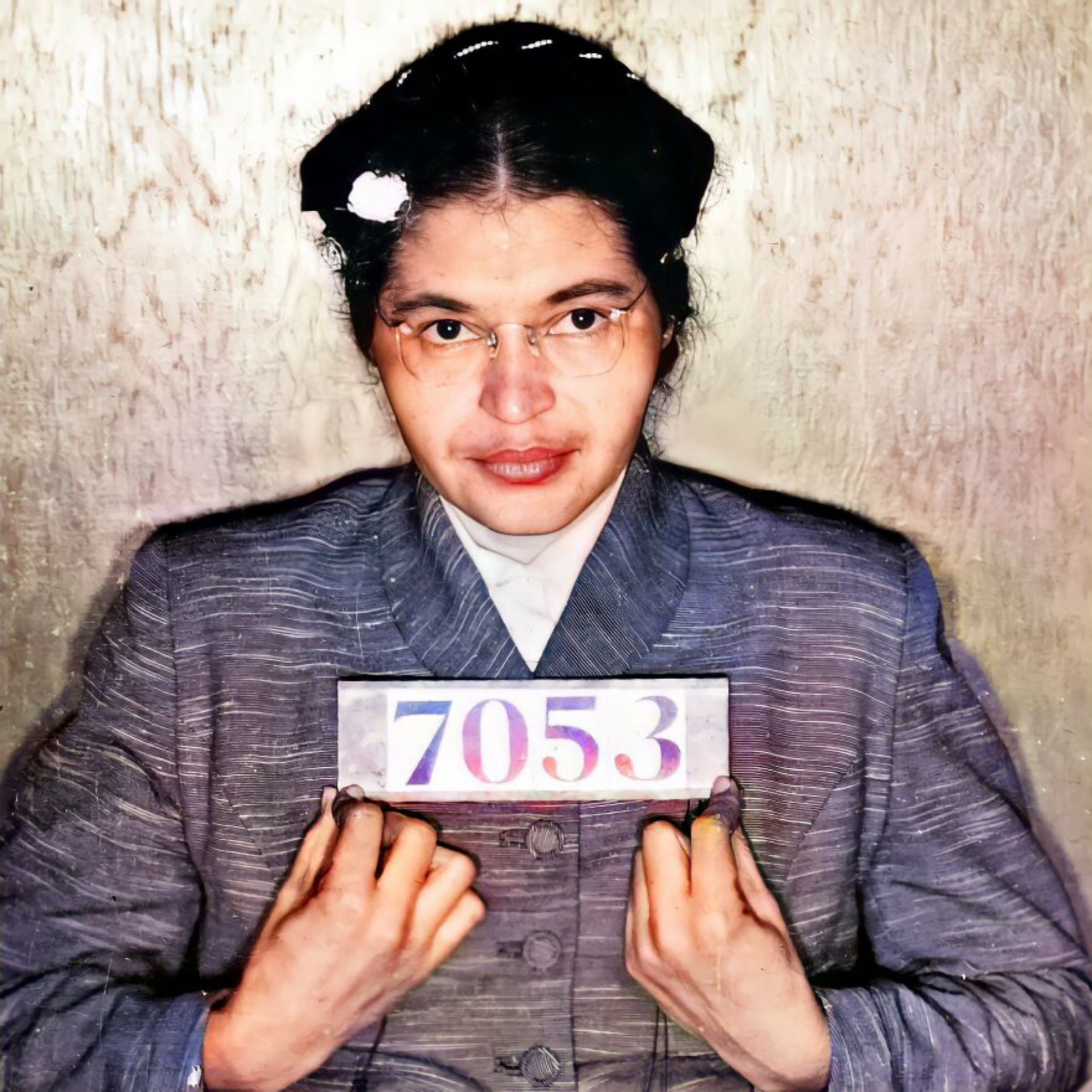 Jason Baker a colorisé ce mugshot de Rosa Parks de 1955. 