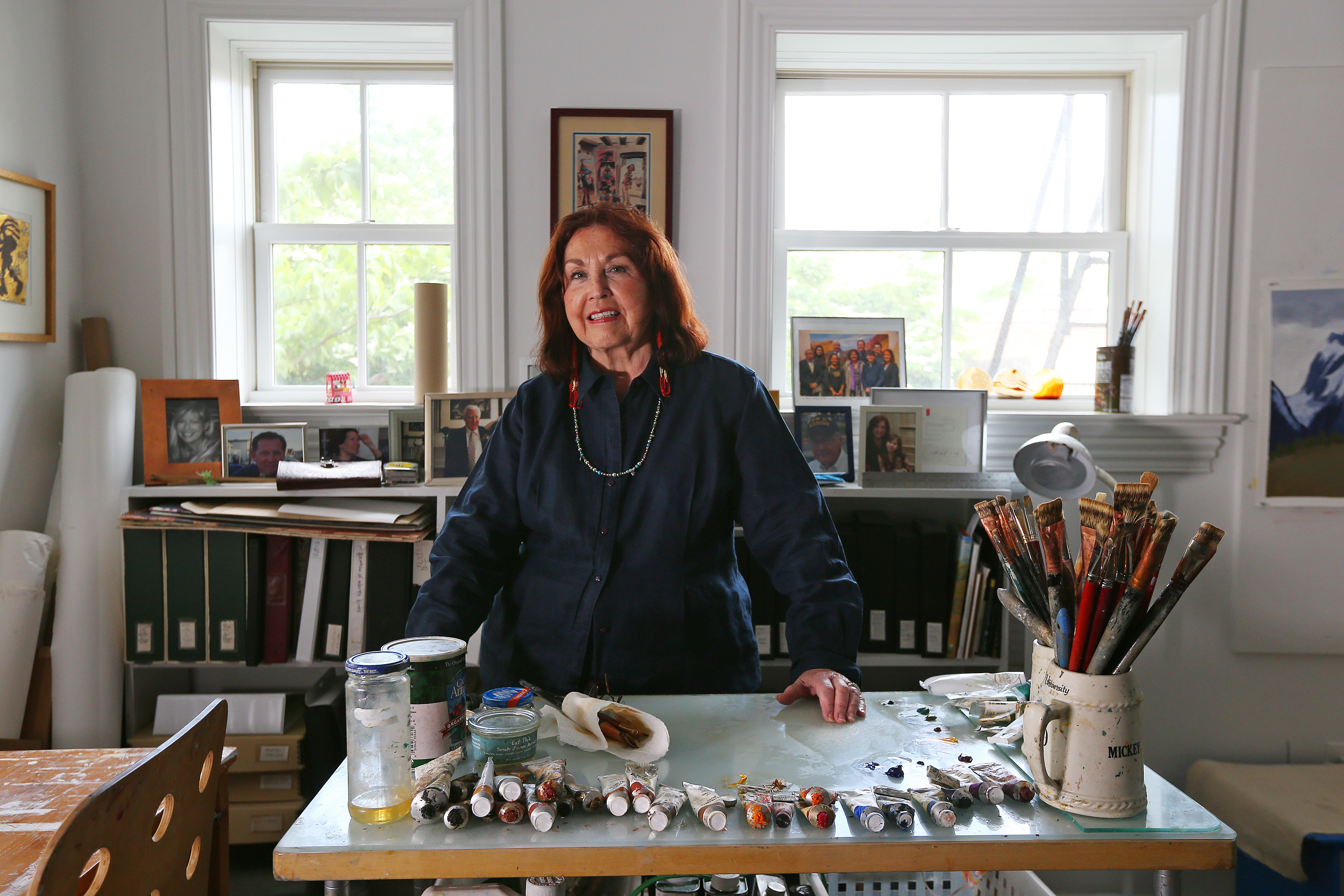 Kay WalkingStick in her Pennsylvania studio this week.