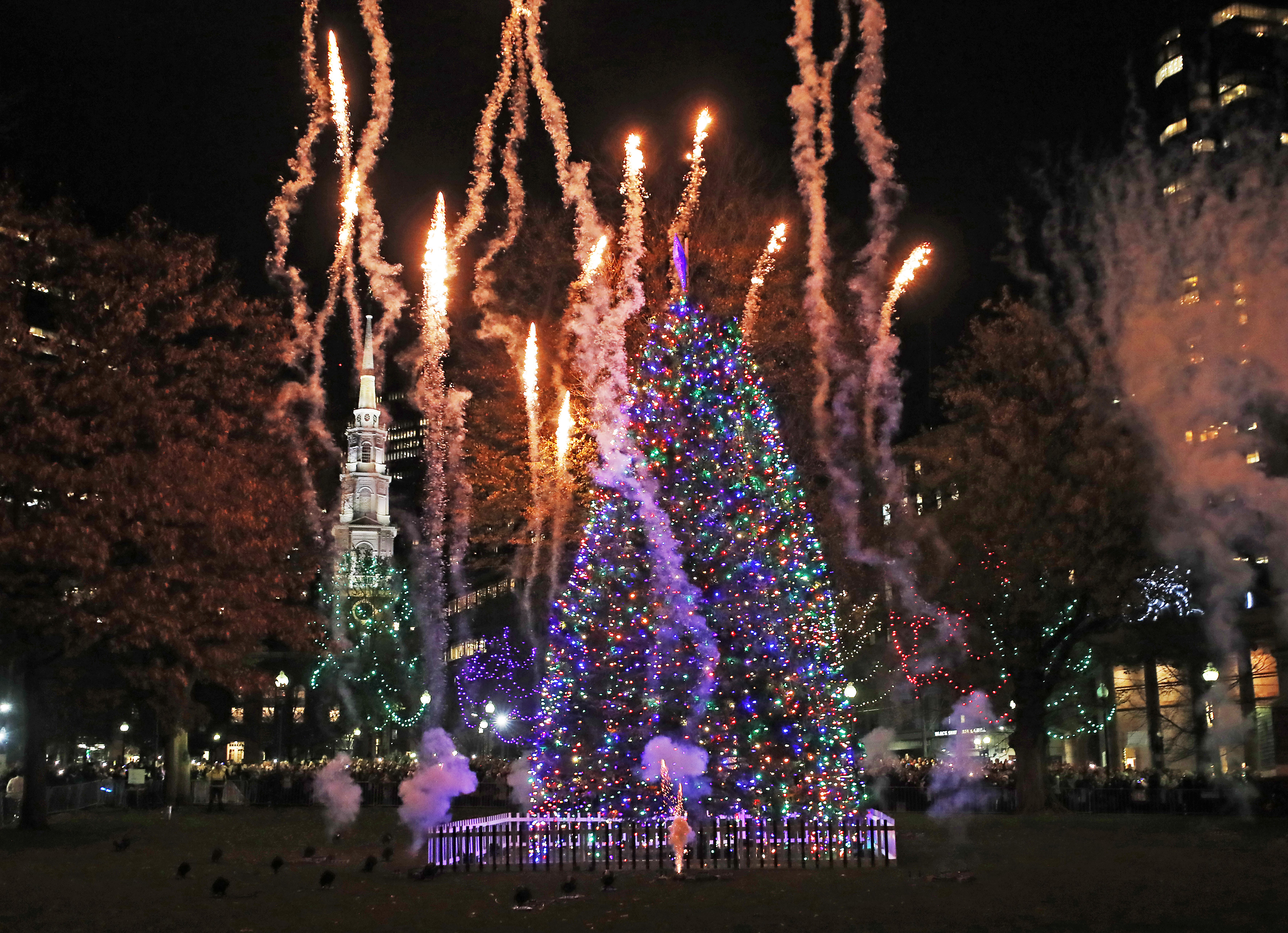 Faneiil Hall Christmas Light Show 2022 Boston Is Dressed In Its Wintery Best. Here's Where To See Christmas Trees,  Menorahs, And Other Holiday Decorations - The Boston Globe