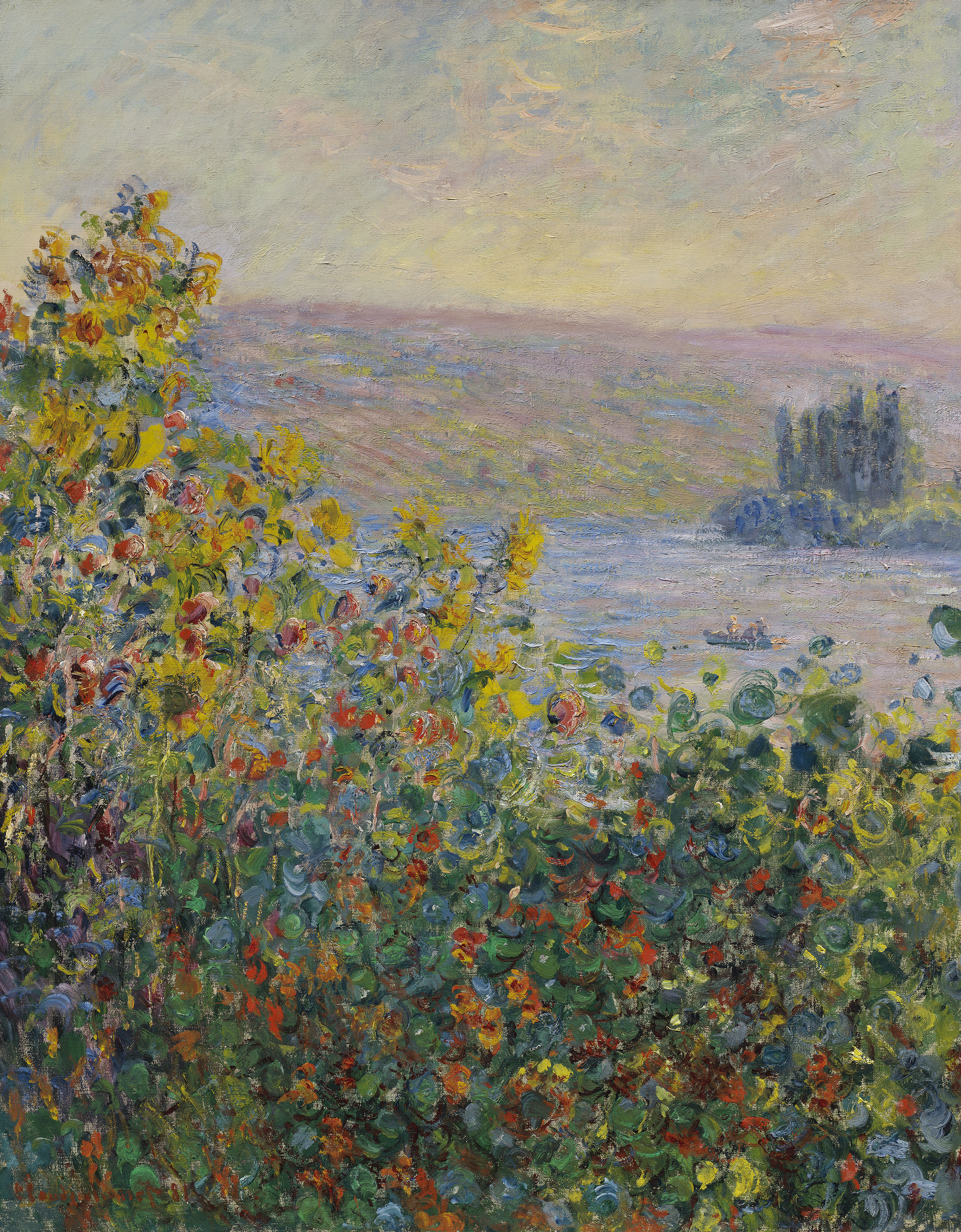 Also featured is Claude Monet's "Flower Beds at Vétheuil," painted in 1881.