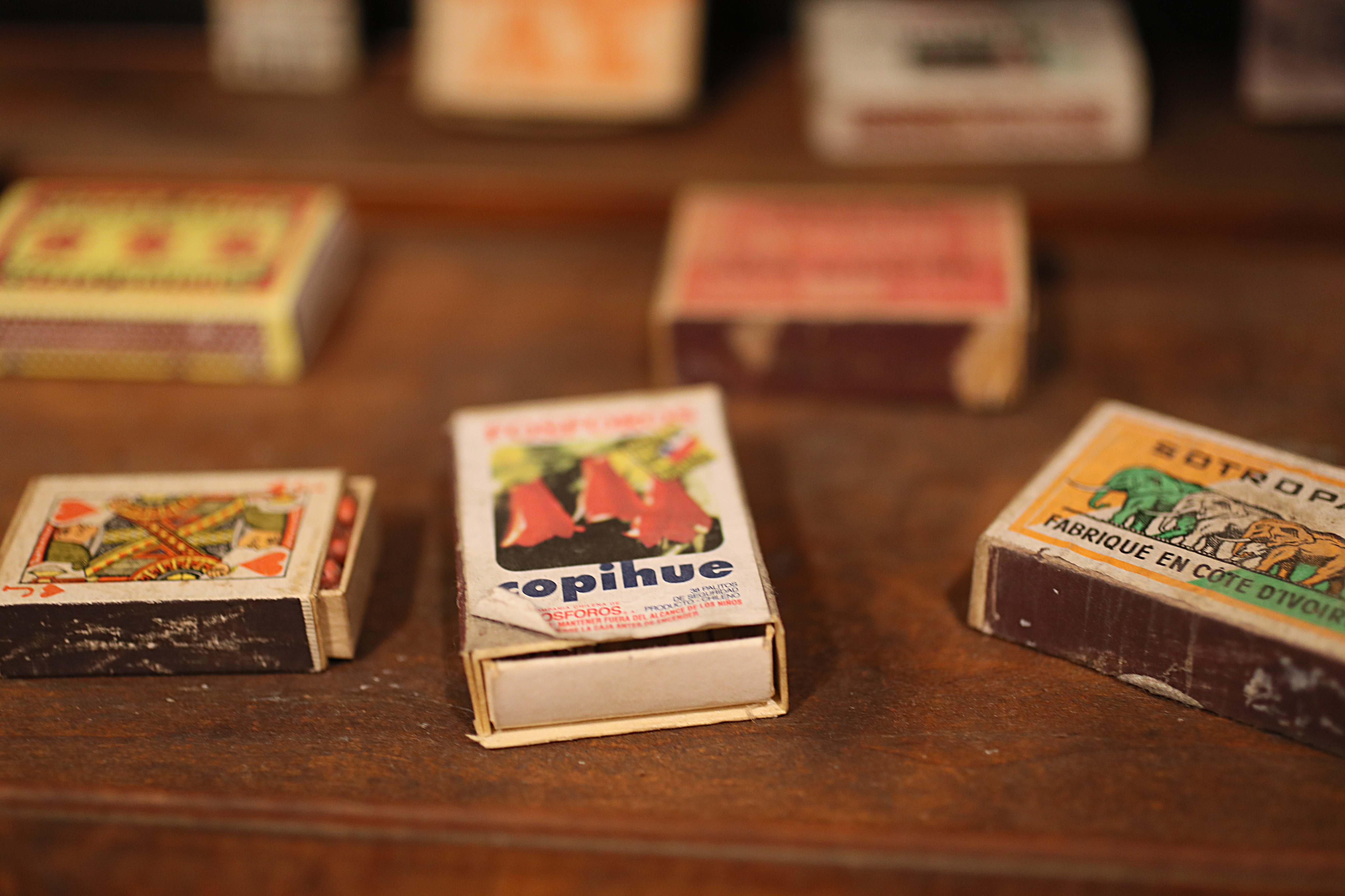 Matchboxes from around the world at the Museum of Everyday Life.