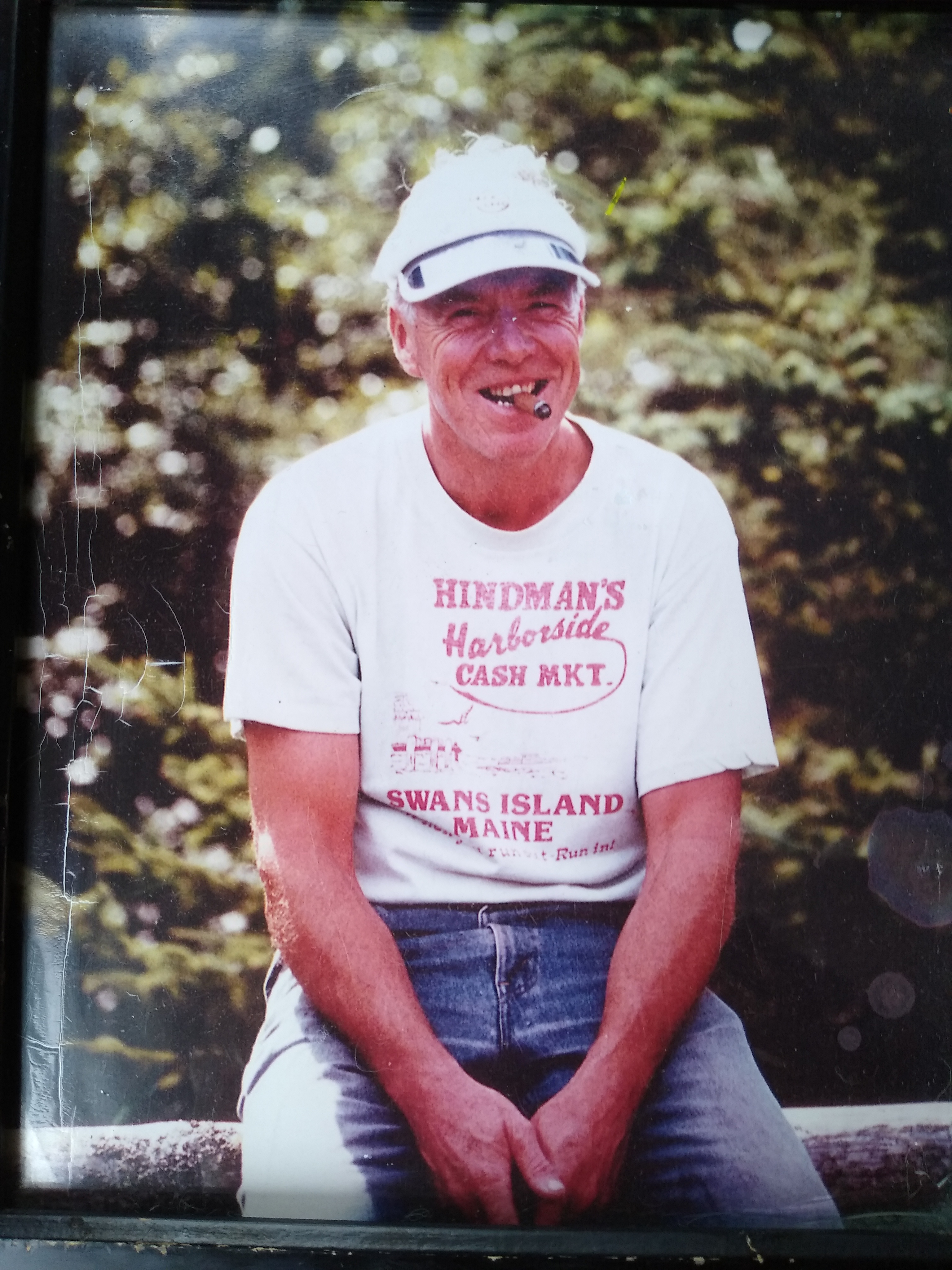 Mr. Junkins, on the deck of the family home on Swan's Island, Maine.
Permission:
His son Dan Junkins provided verbal permission for free use of the family photo.