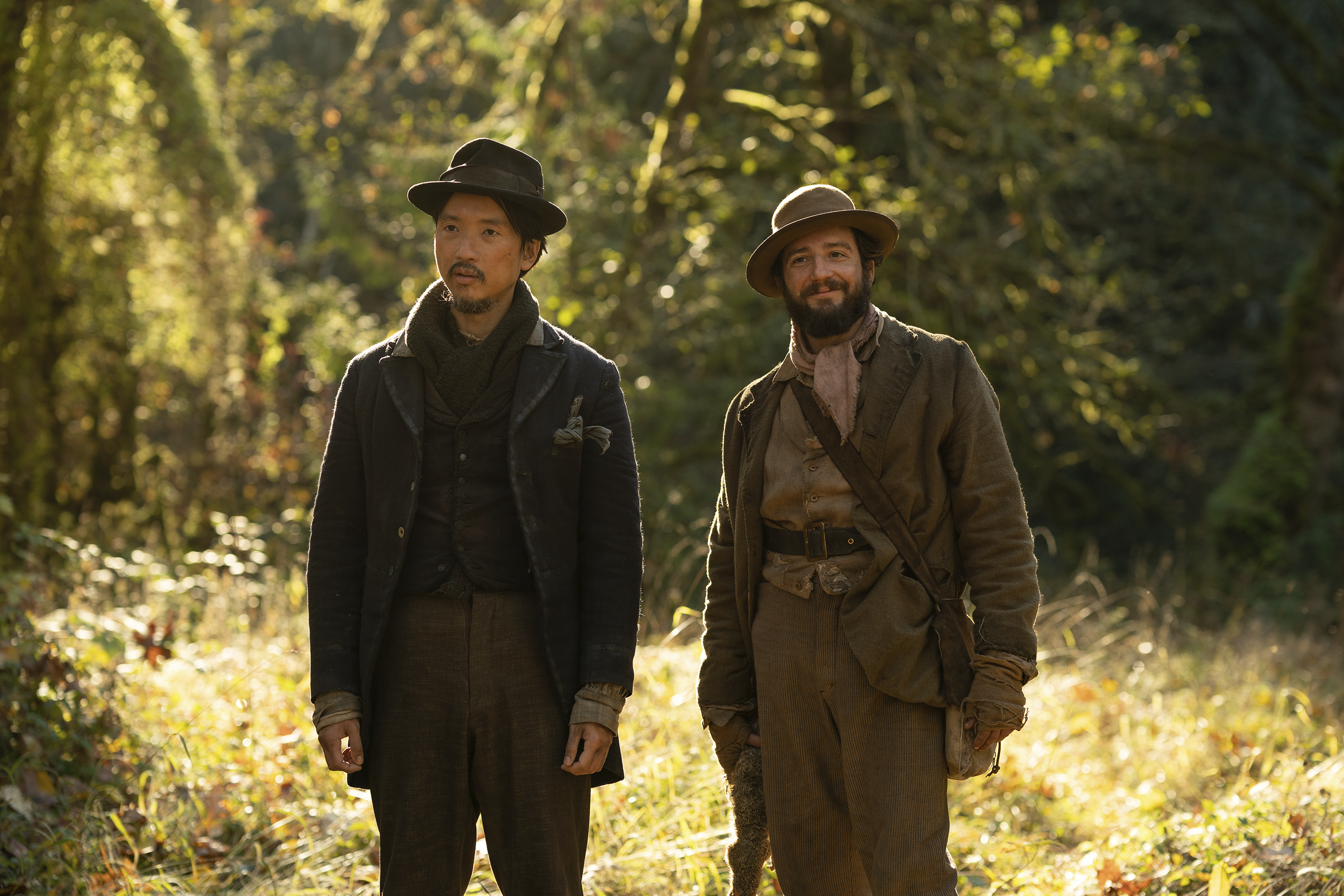 Orion Lee, left, and and John Magaro in "First Cow."