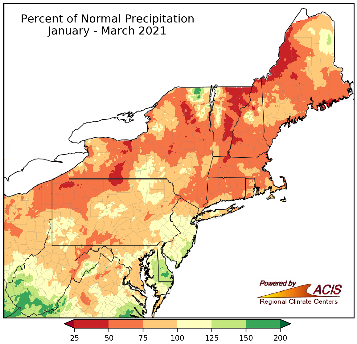 Drier than average conditions have been in place in 2021 so far.