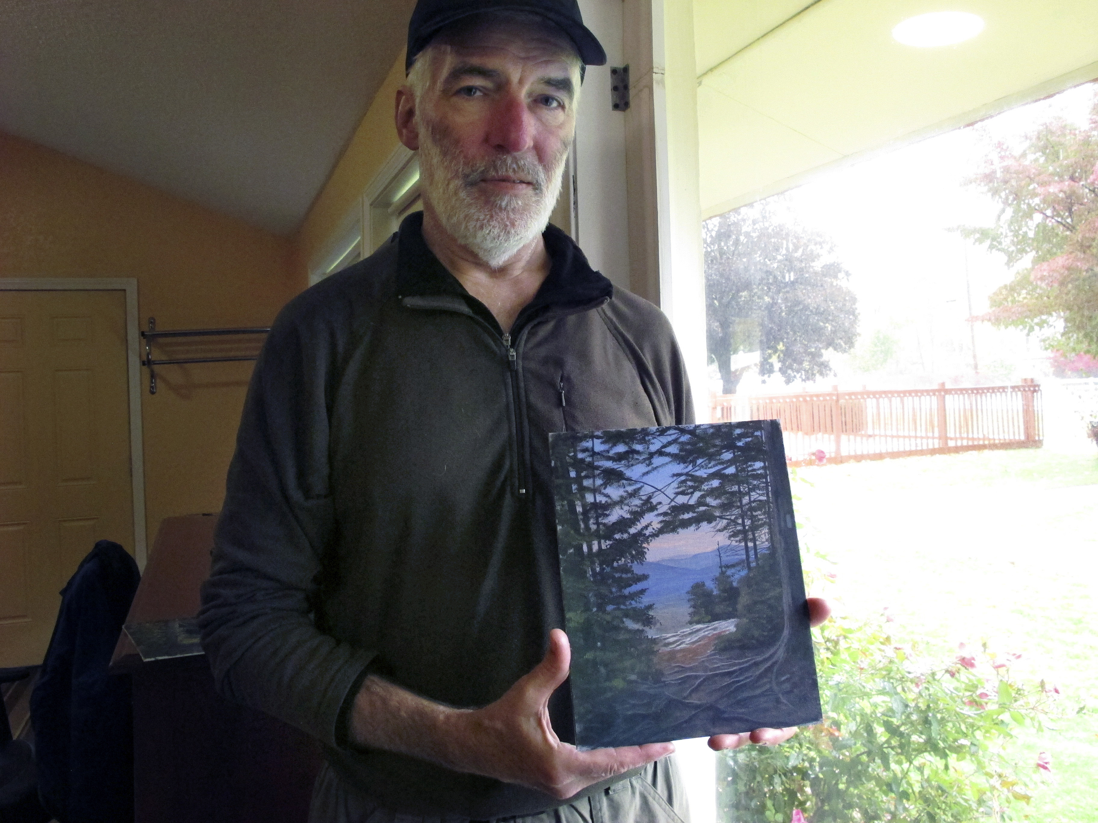 Mullen showed one of his paintings.