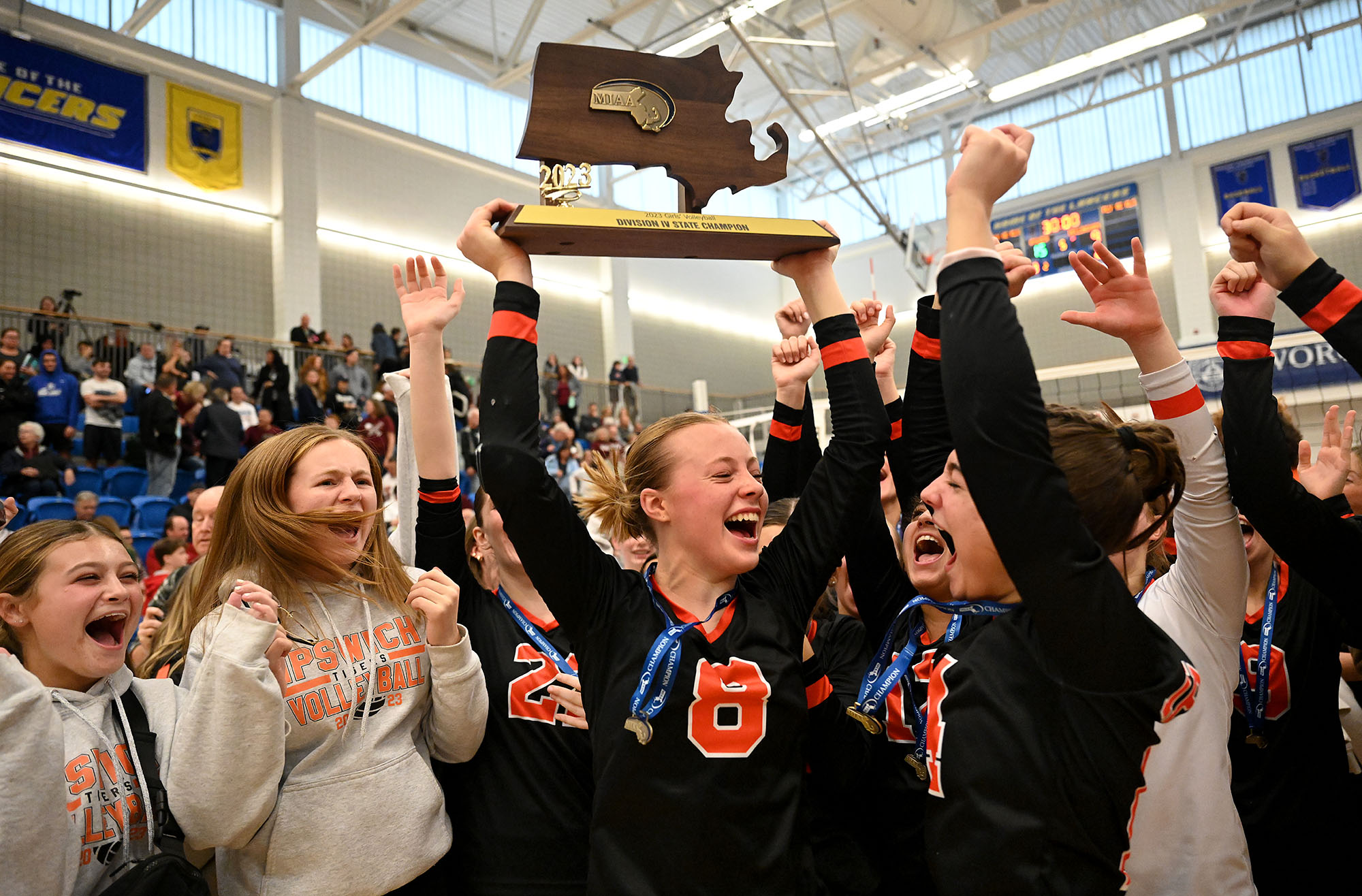 With every ounce of energy, Ipswich girls' volleyball nets three