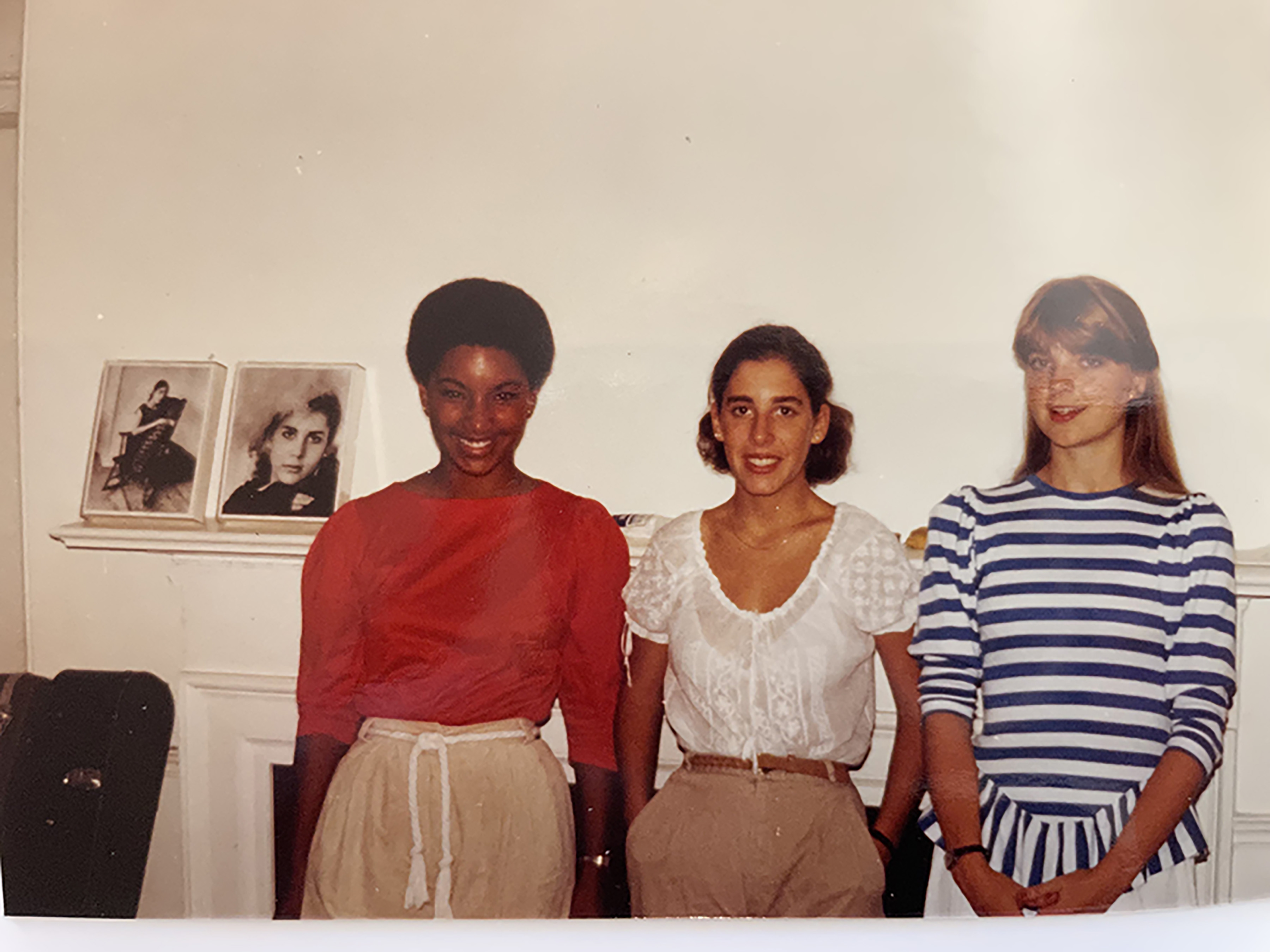 From left, Cecilia Rouse, Claire Finkelstein, and Carolyn Stevens after moving into their Harvard dorm in the fall of 1982.