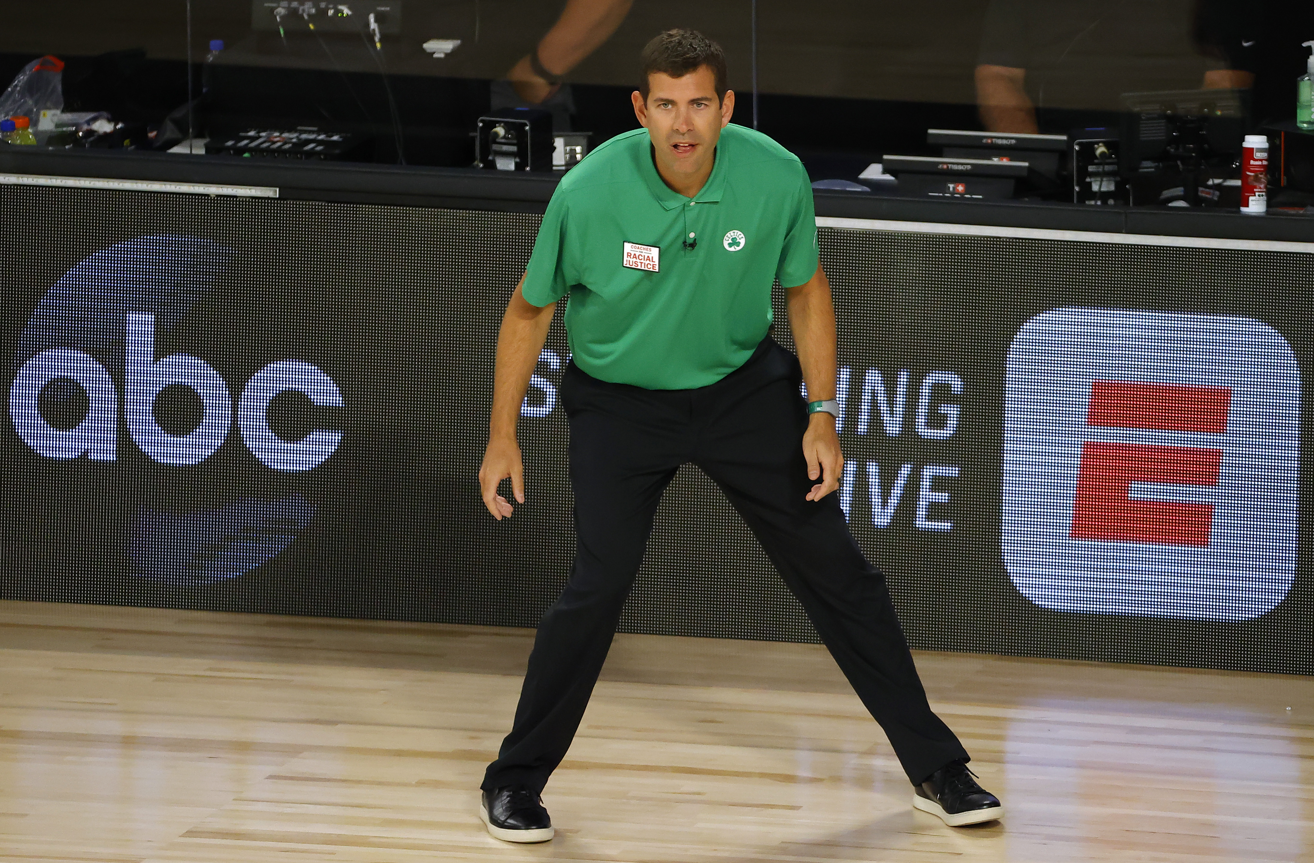 Brad Stevens looks on during the second quarter of Sunday's win.