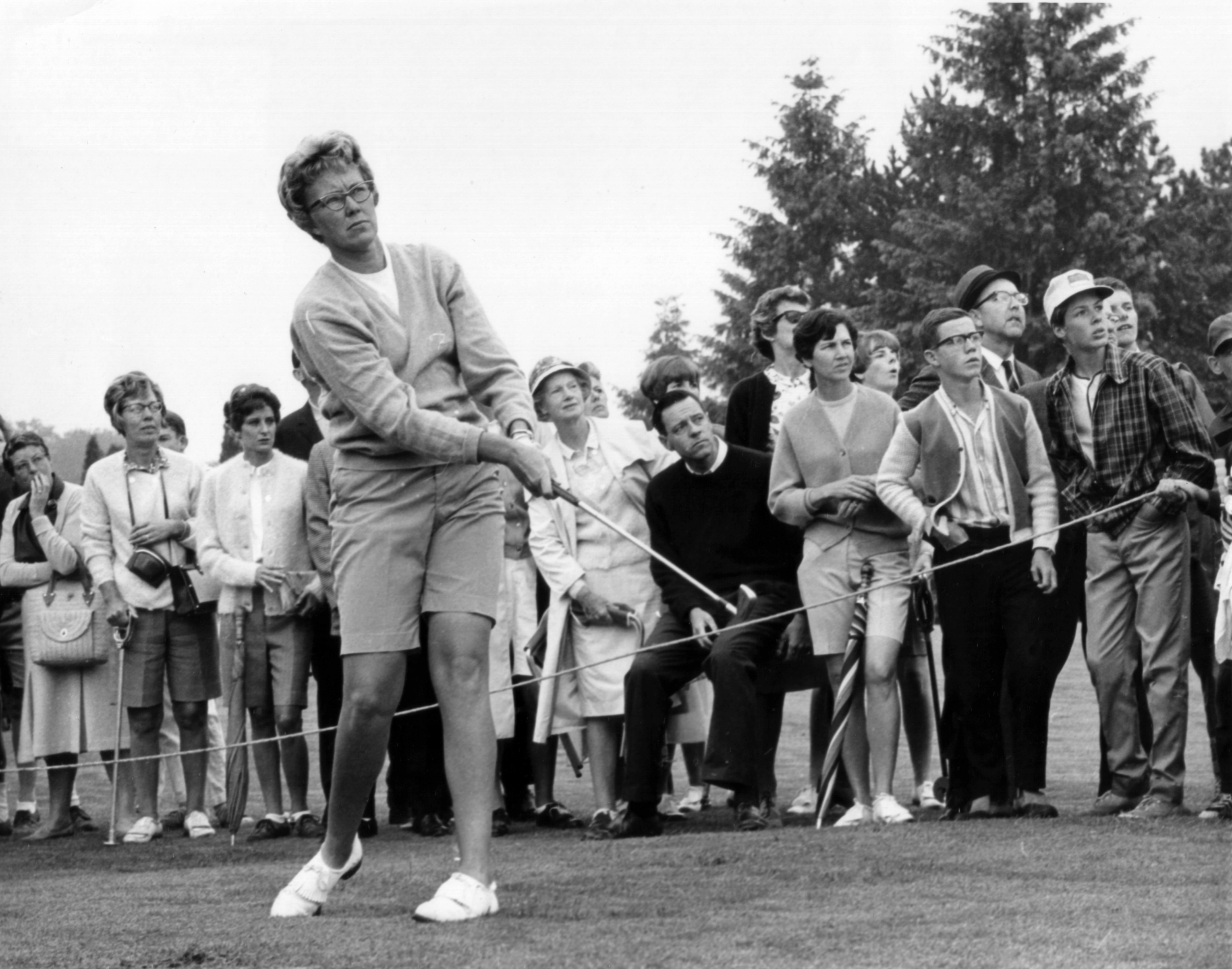 Mickey Wright hits an approach shot in a 1967 tournament in Toronto.