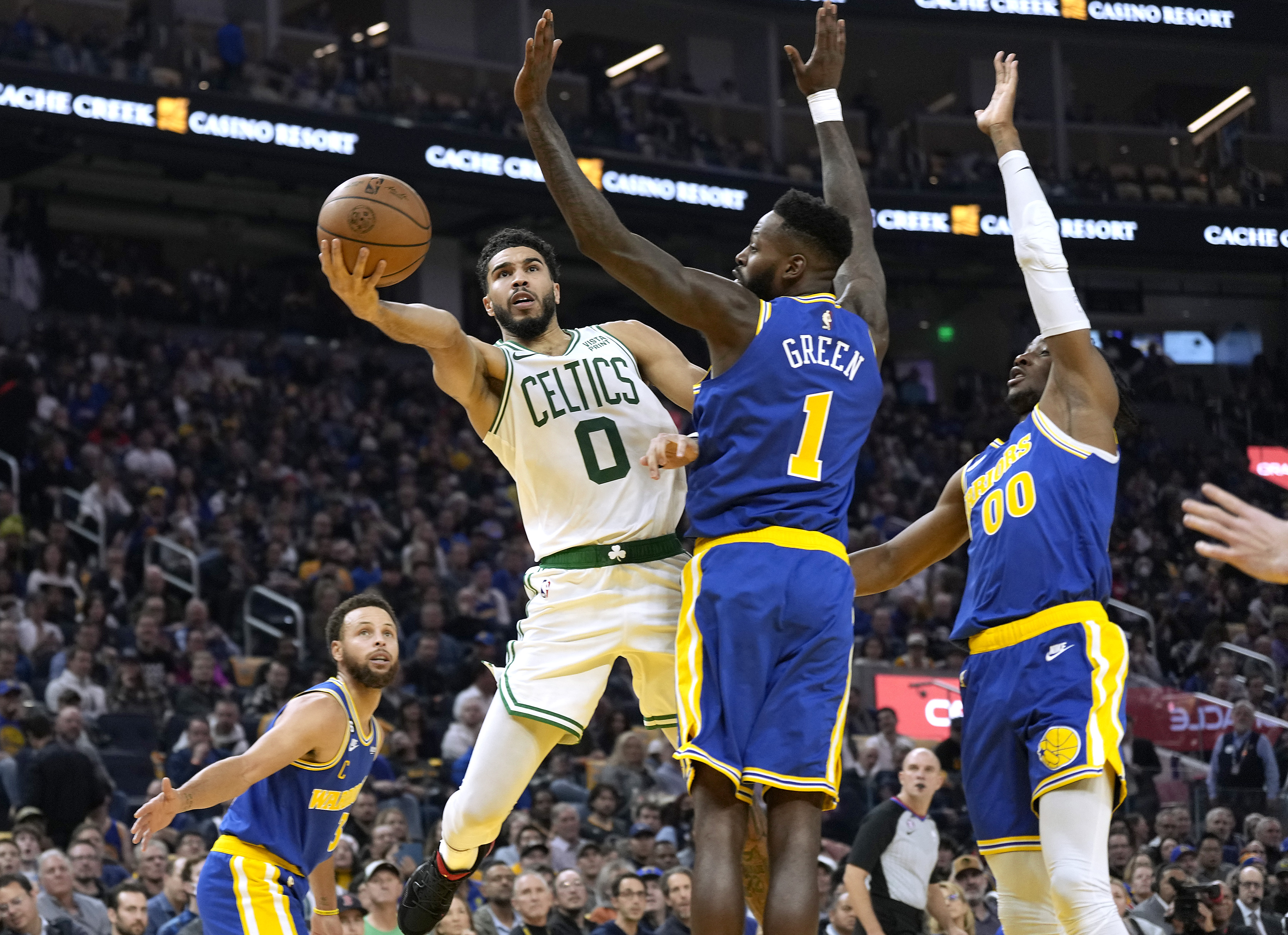 Boston Celtics ride late surge to 120-108 victory over the Golden State  Warriors