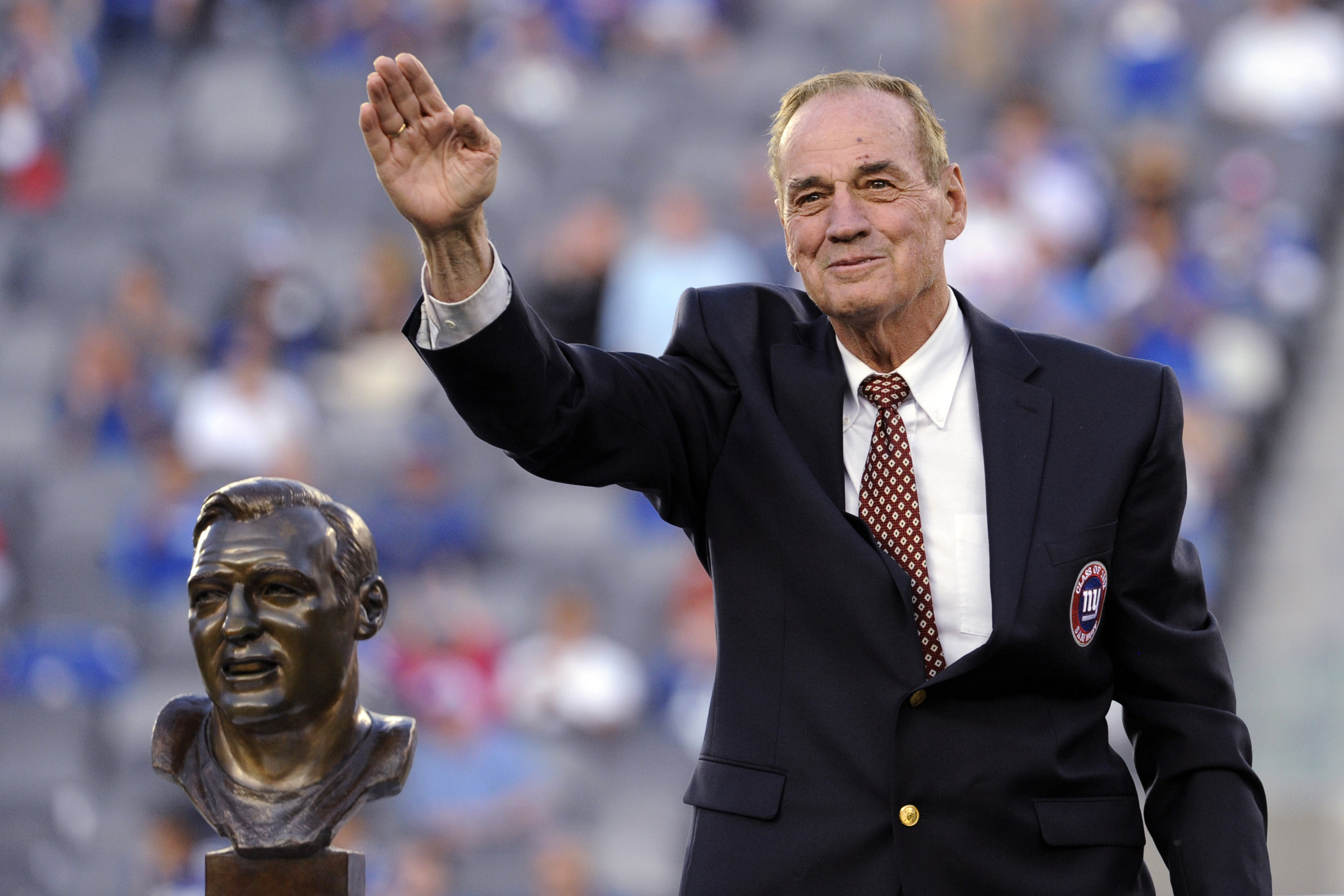 They've taken their places. The bronze busts of the nine members of the Pro  Football Hall of Fame's Class of 2023 are now home.