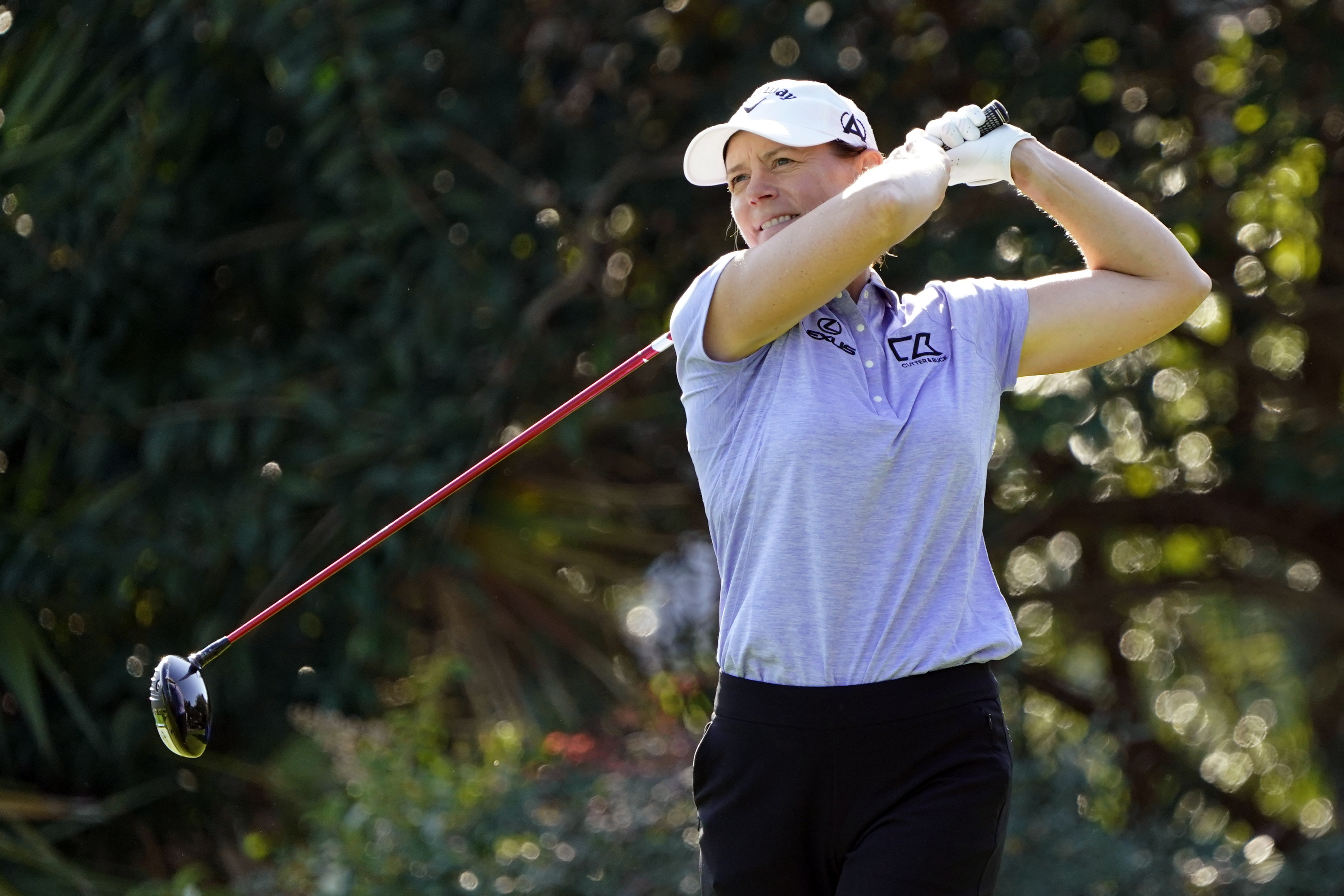Annika Sorenstam hits a shot from the 12th tee during Thursday's action.