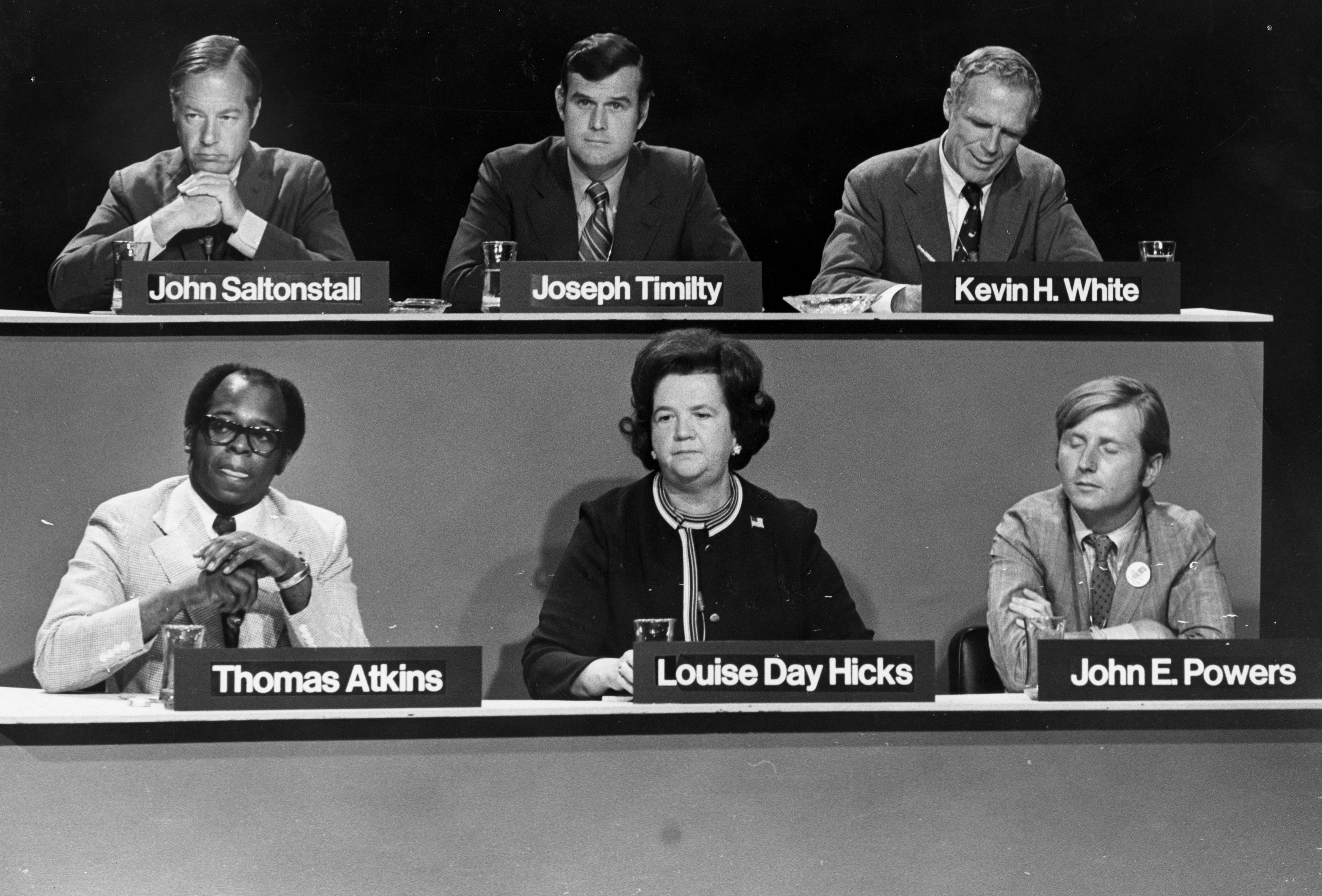 Mayoral candidates were questioned during the taping of a debate in Boston on Aug. 24, 1971.
