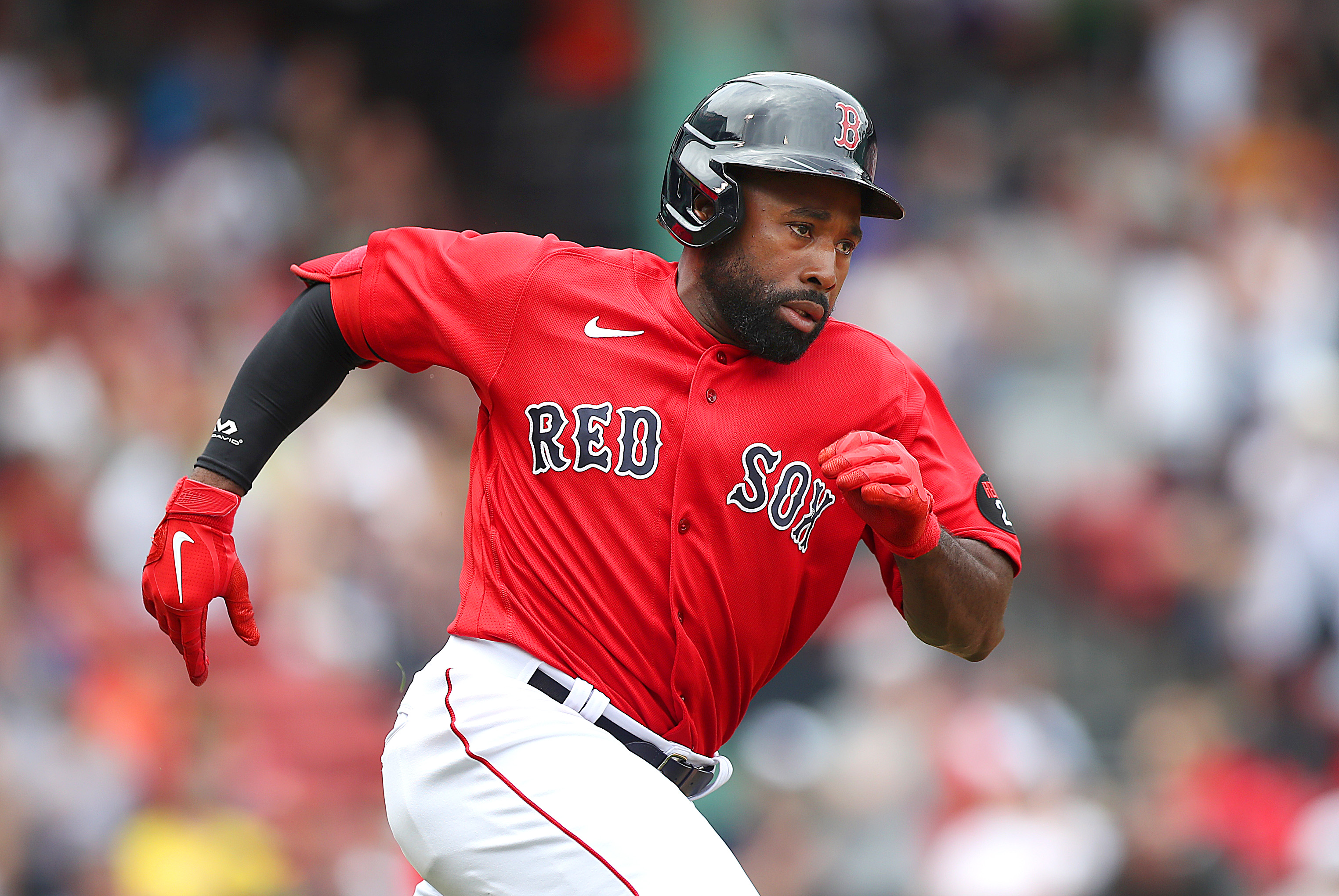 Jackie Bradley Jr., back with Red Sox after trying year, carrying big  belief north - The Boston Globe 