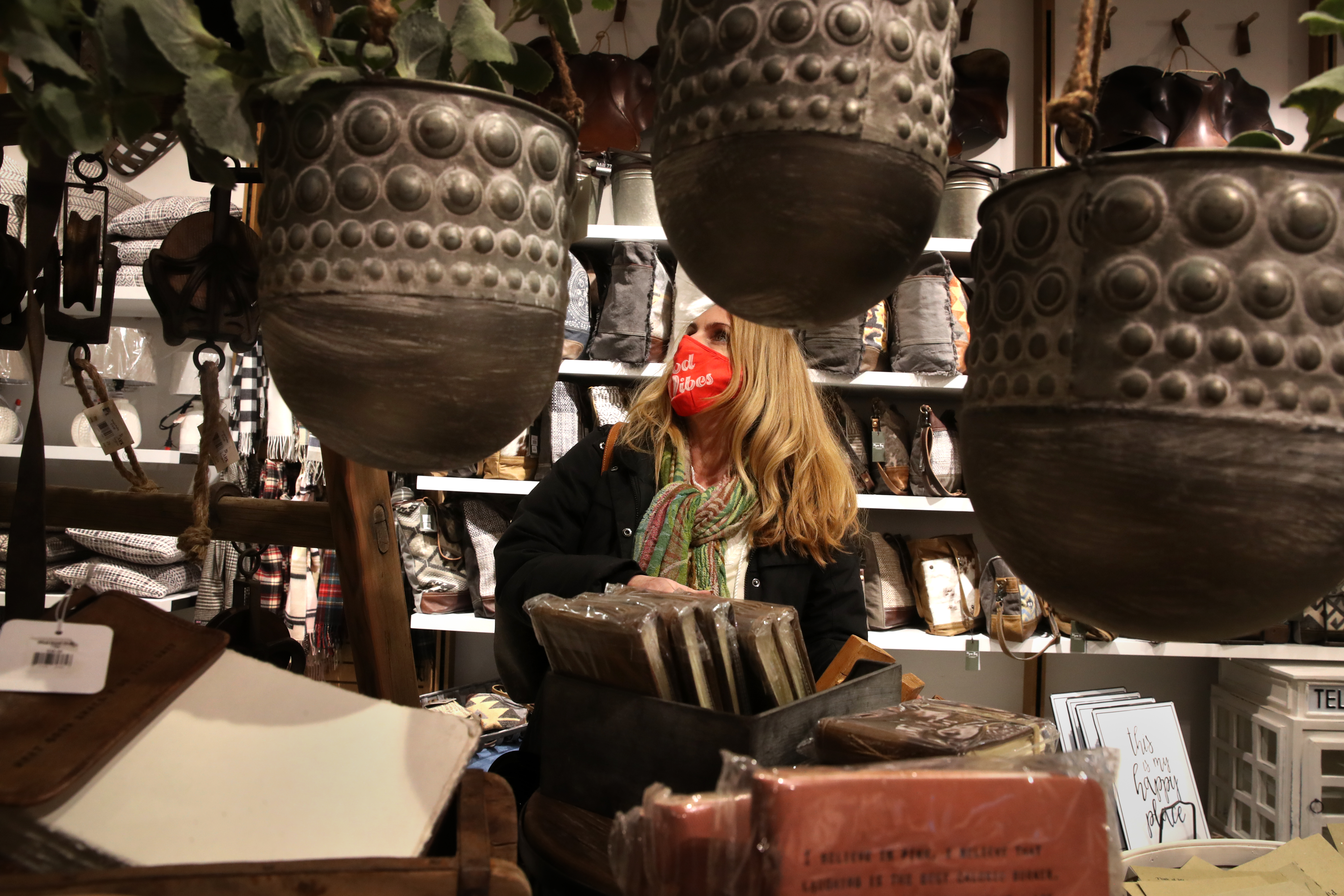 Nicole Wells, of Melrose, shopped at Mill 77 Exchange at MarketStreet Lynnfield. "I'm trying to shop local, especially during these times," she said. "I don't want the stores to leave."