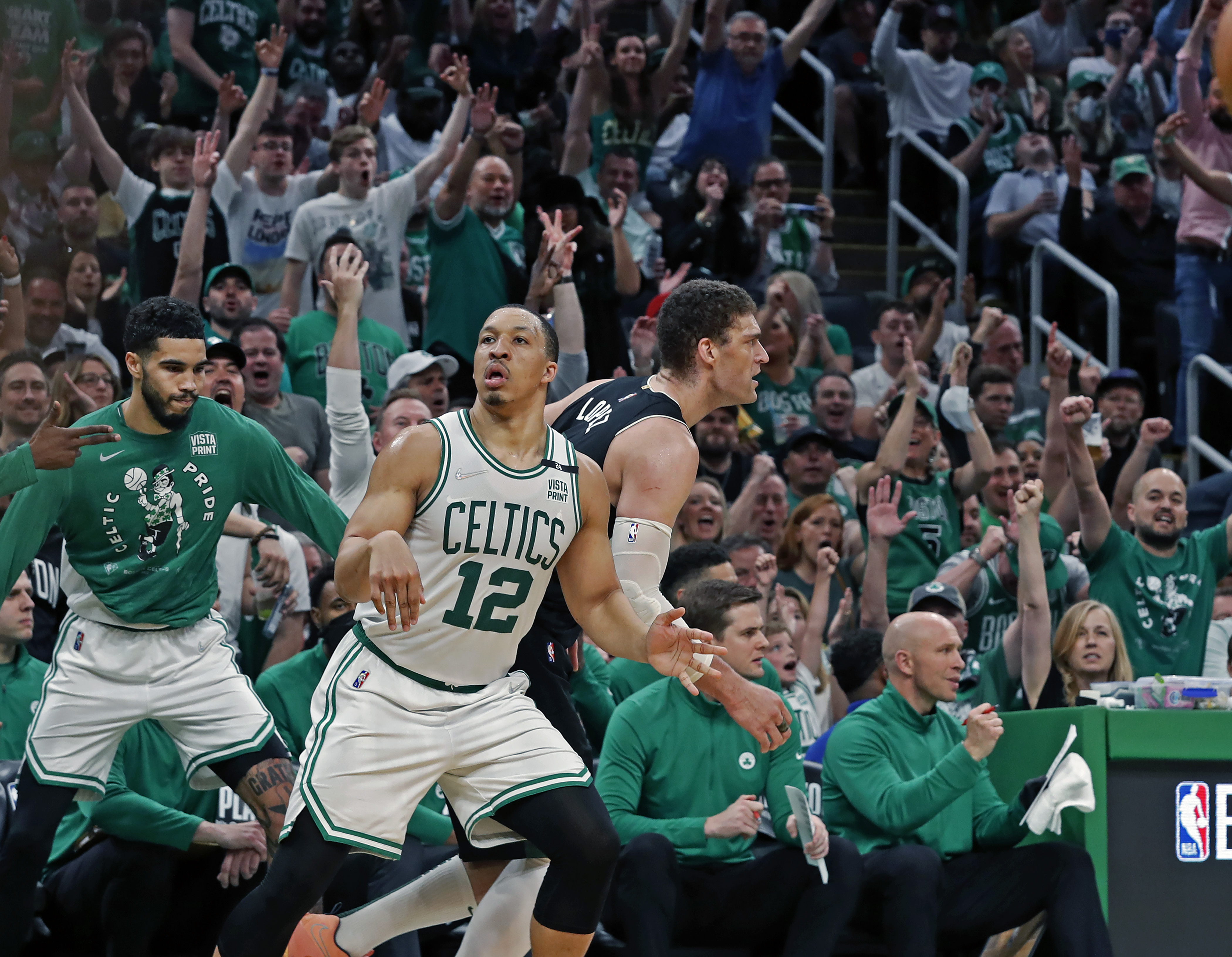 Grant Williams of the Boston Celtics arrives to the arena before