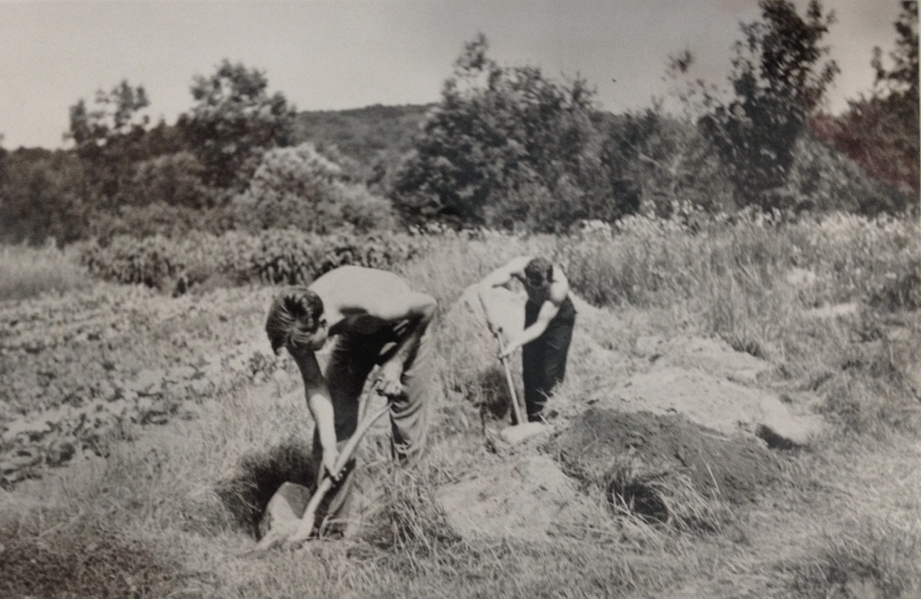 Garden chores in the 1930s.