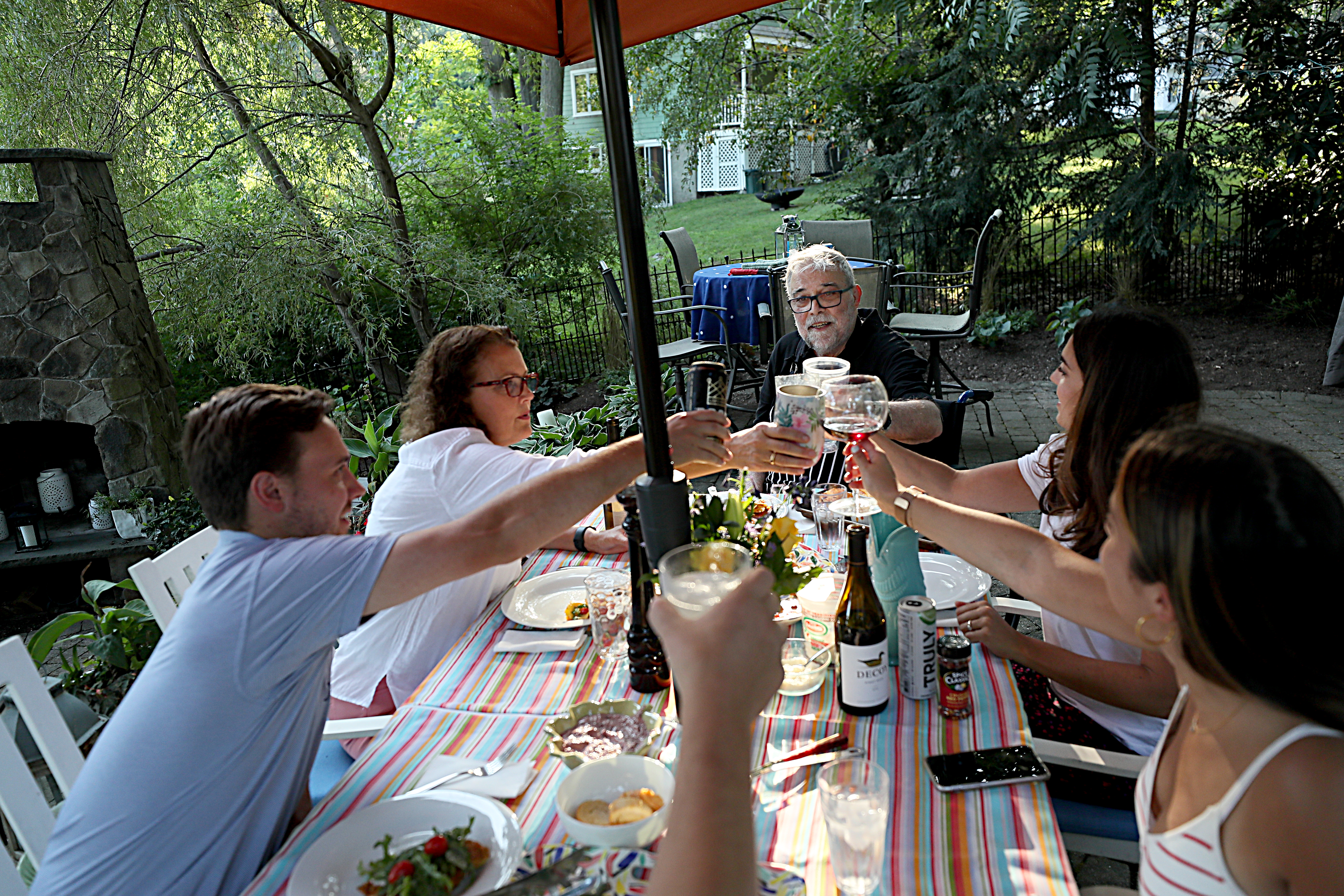 Frank Cutitta is finally home and cooking for his family again. He and his family had a toast after he prepared a meal for them.