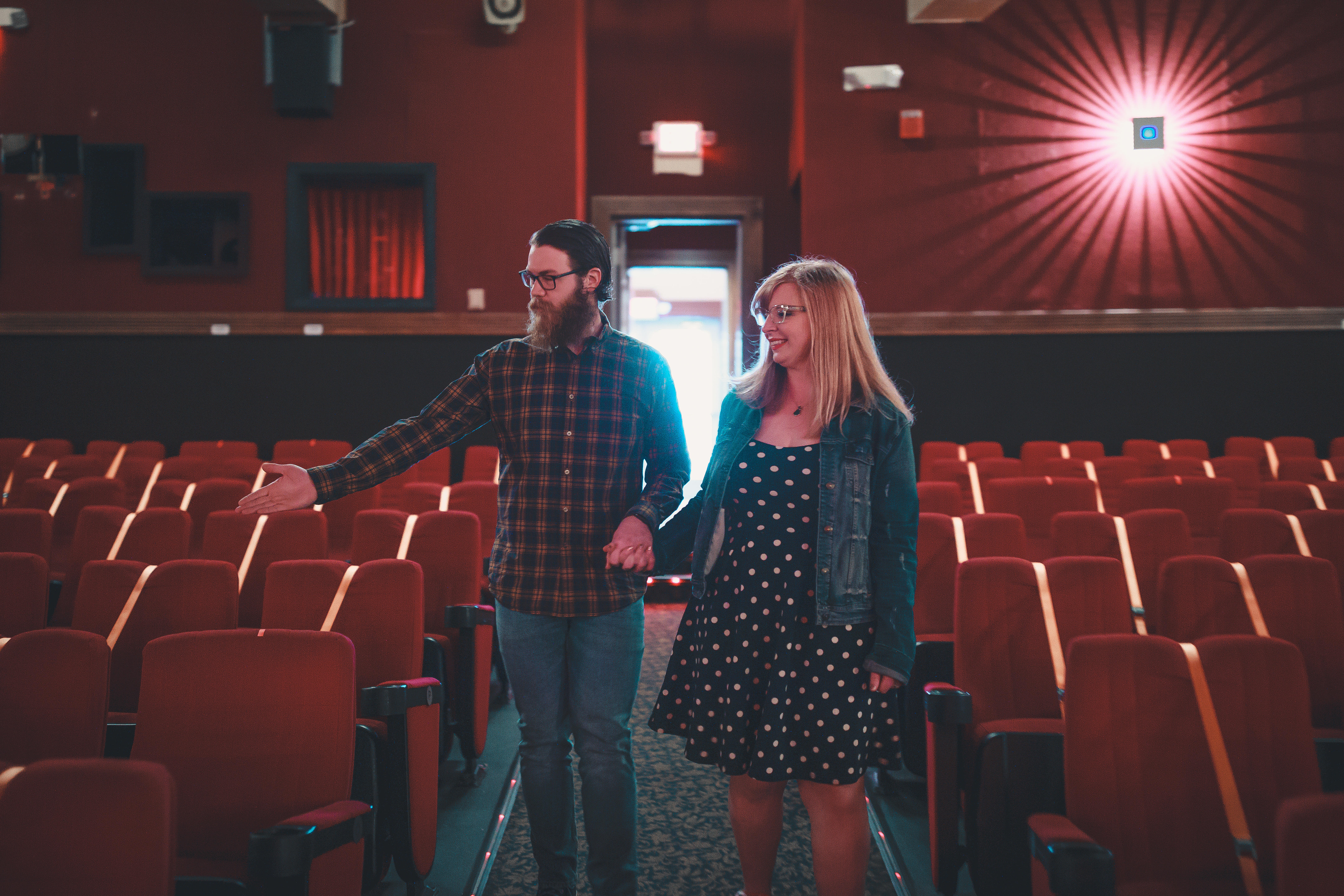 Thom Brennan at the movies with his partner.