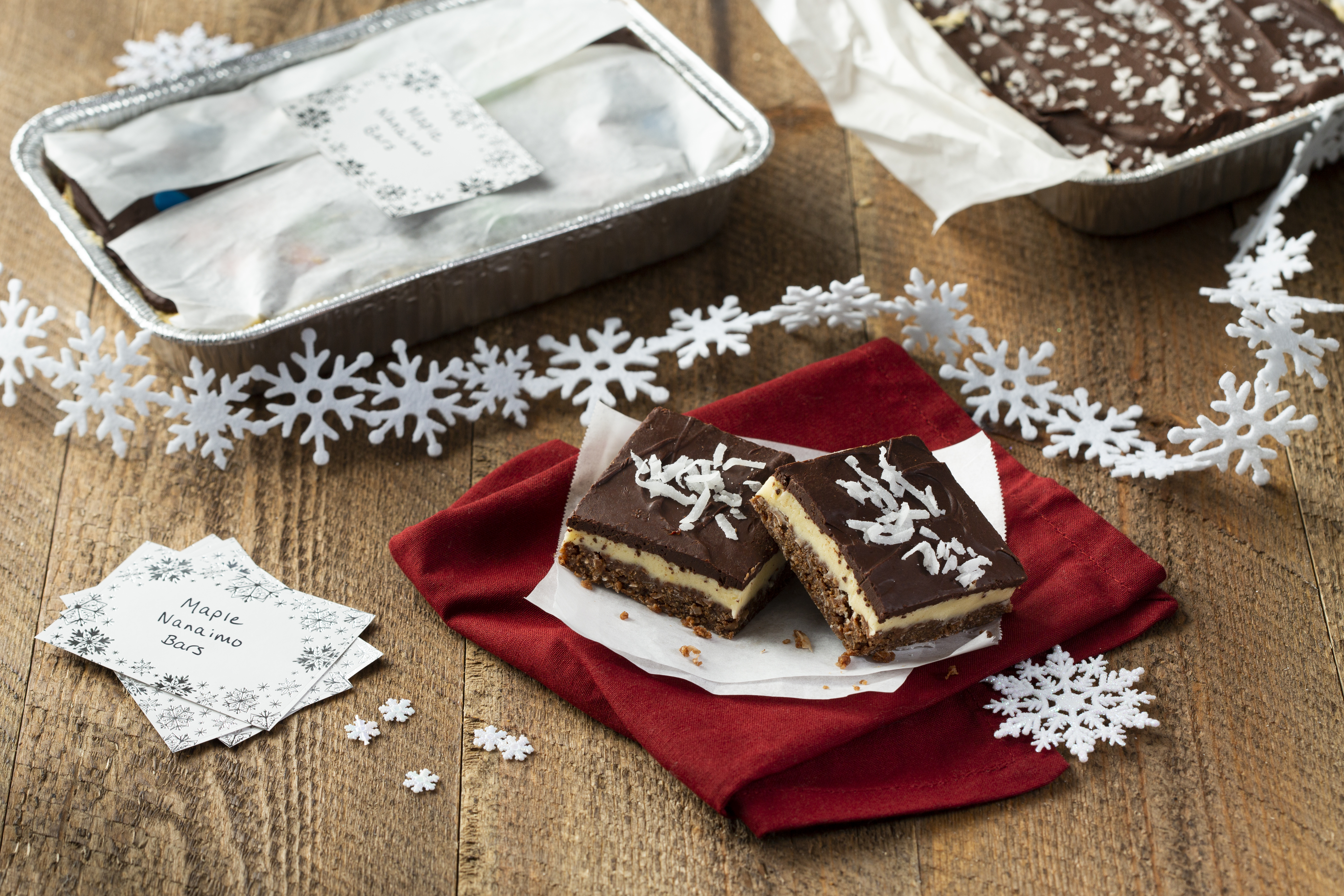 No-bake maple Nanaimo bars