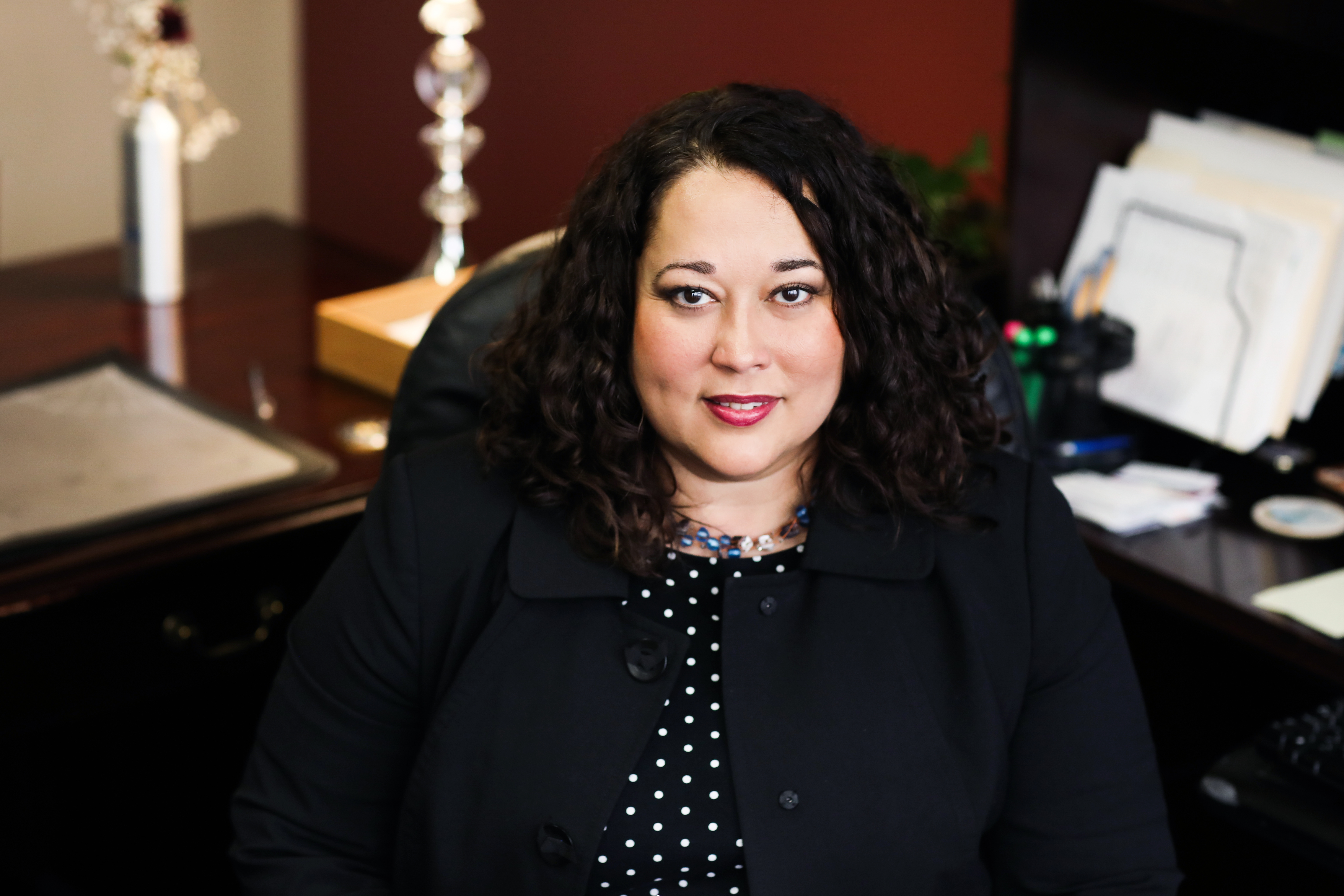 Migdalia Diaz at her office in downtown Boston.