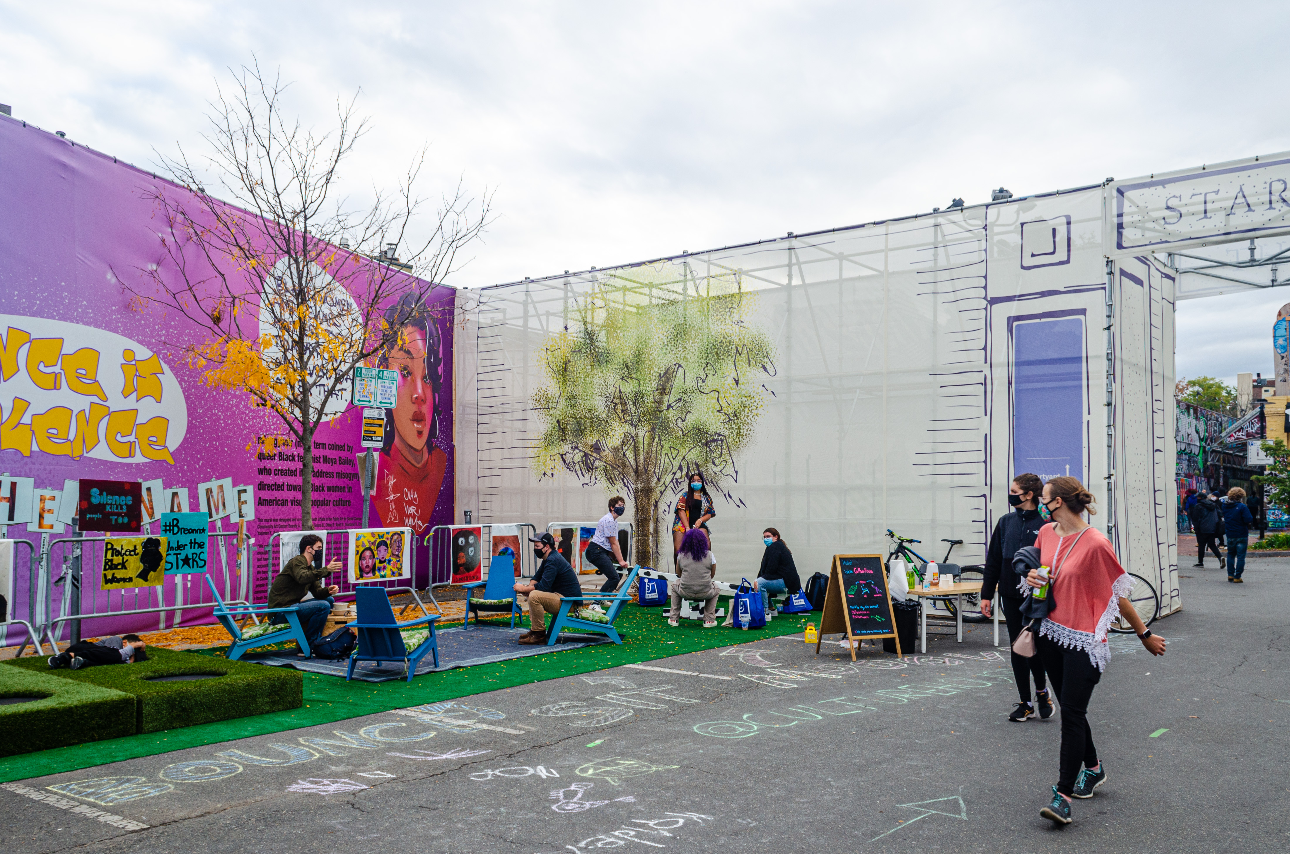 A glimpse of the Starlight space, a pop-up that transformed a parking lot into a performing arts venue and gathering space.