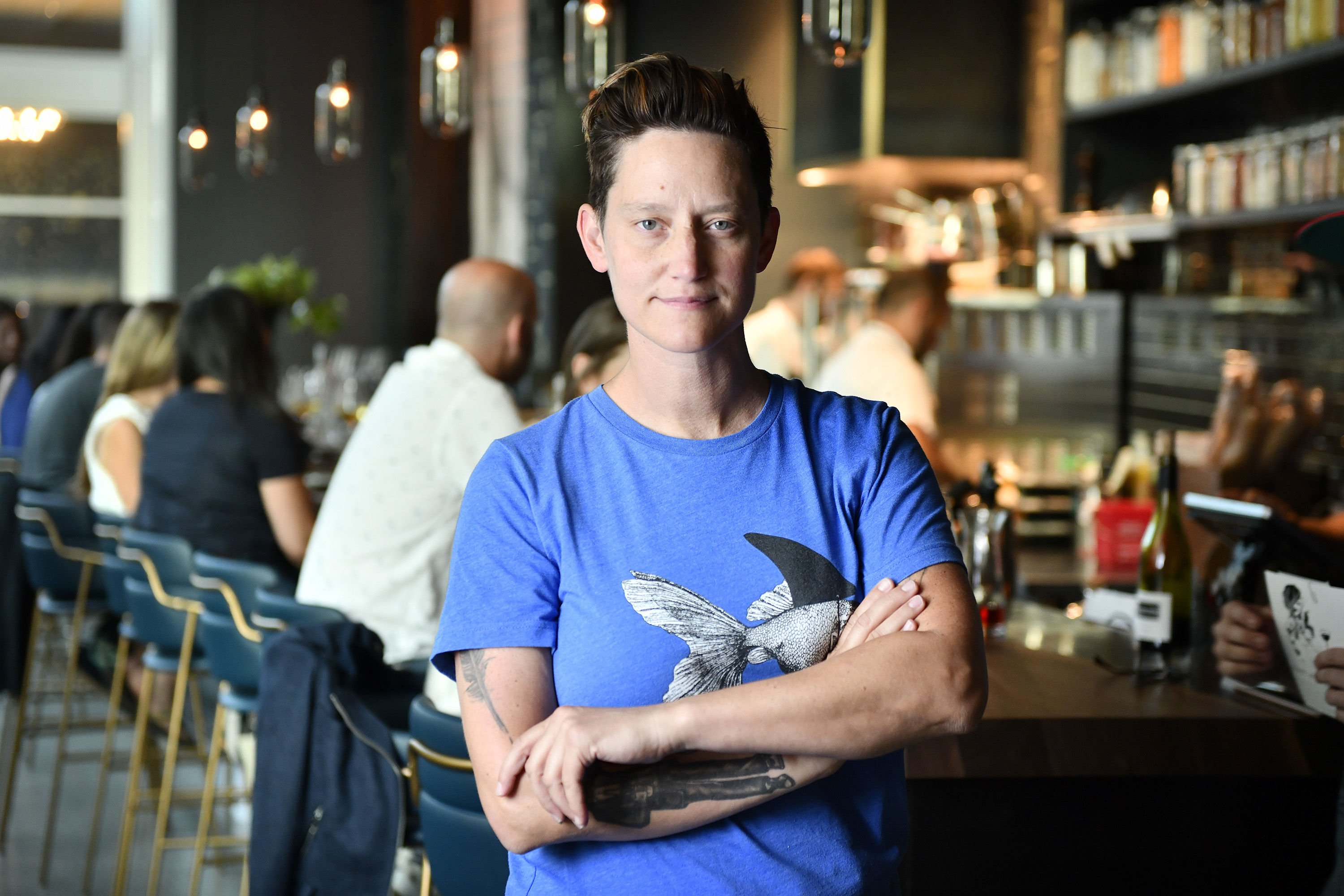 Owner Haley Fortie at Nathalie, a new wine bar in the Fenway.