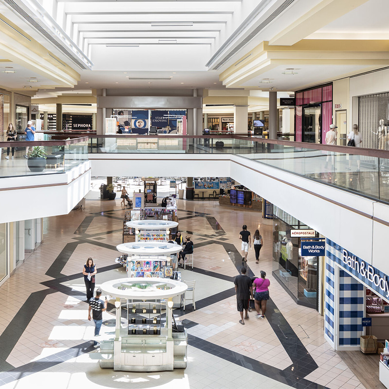 row of mall kiosks